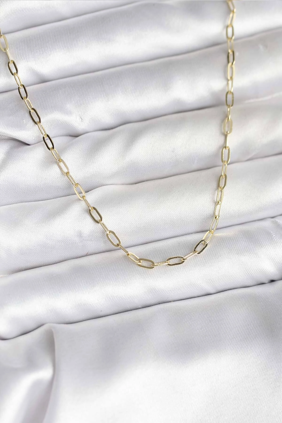 14K Gold Renk Kaplama Ataç Zincir Model CM Kadın Kolye-1