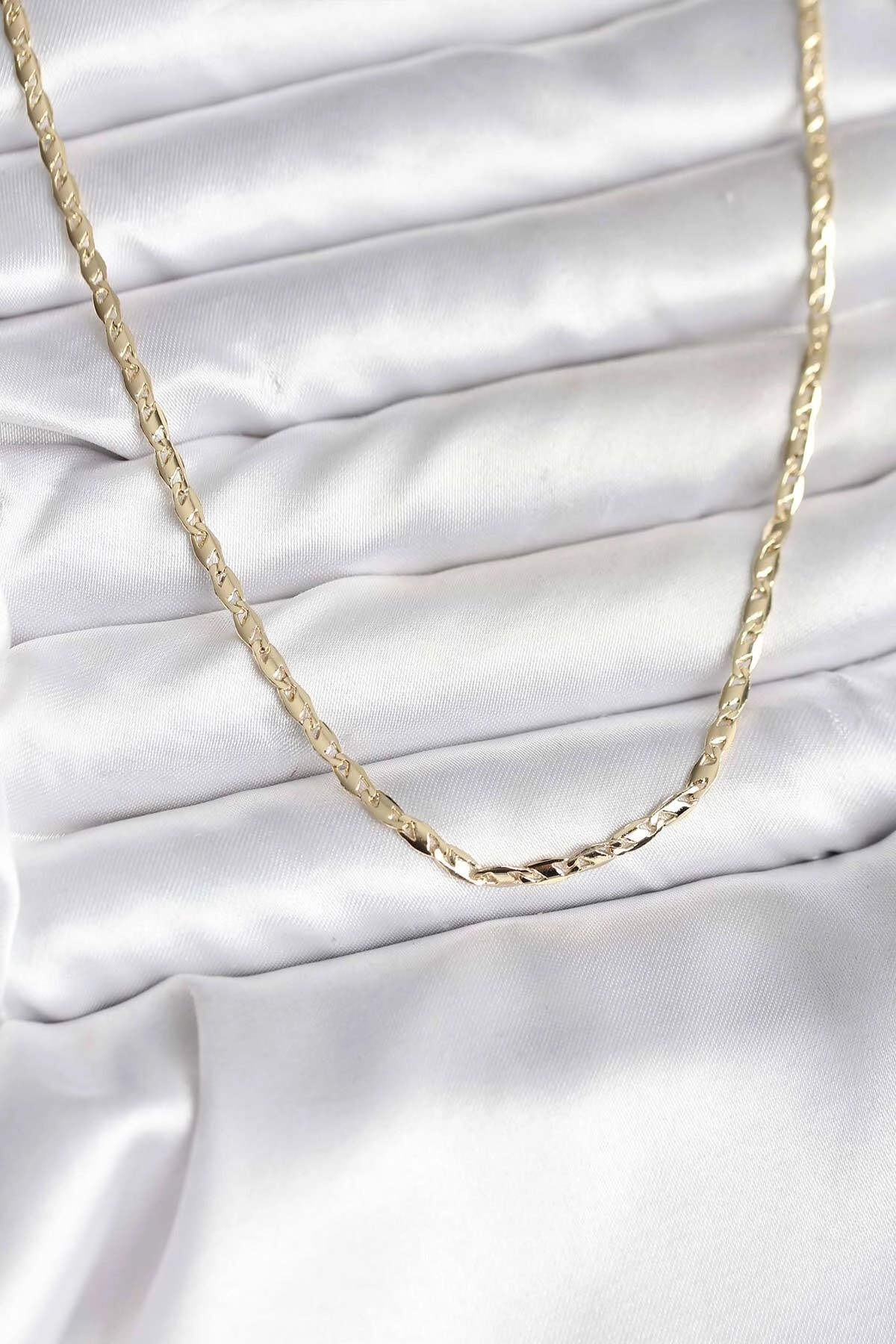 14K Gold Renk Kaplama Ezme Zincir Model CM Kadın Kolye-1