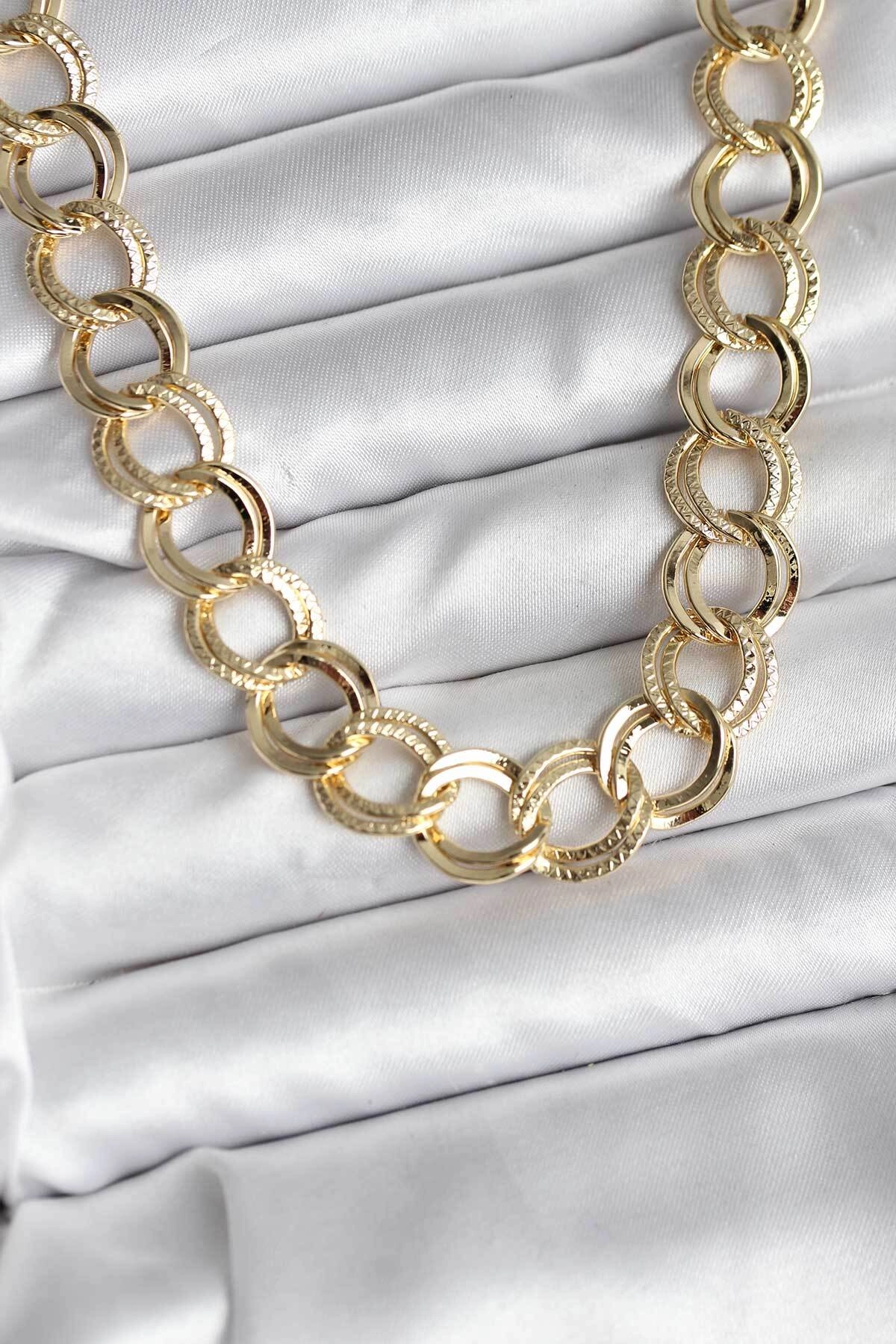 14K Gold Renk Kaplama Samanyolu Model CM Kadın Kolye-1