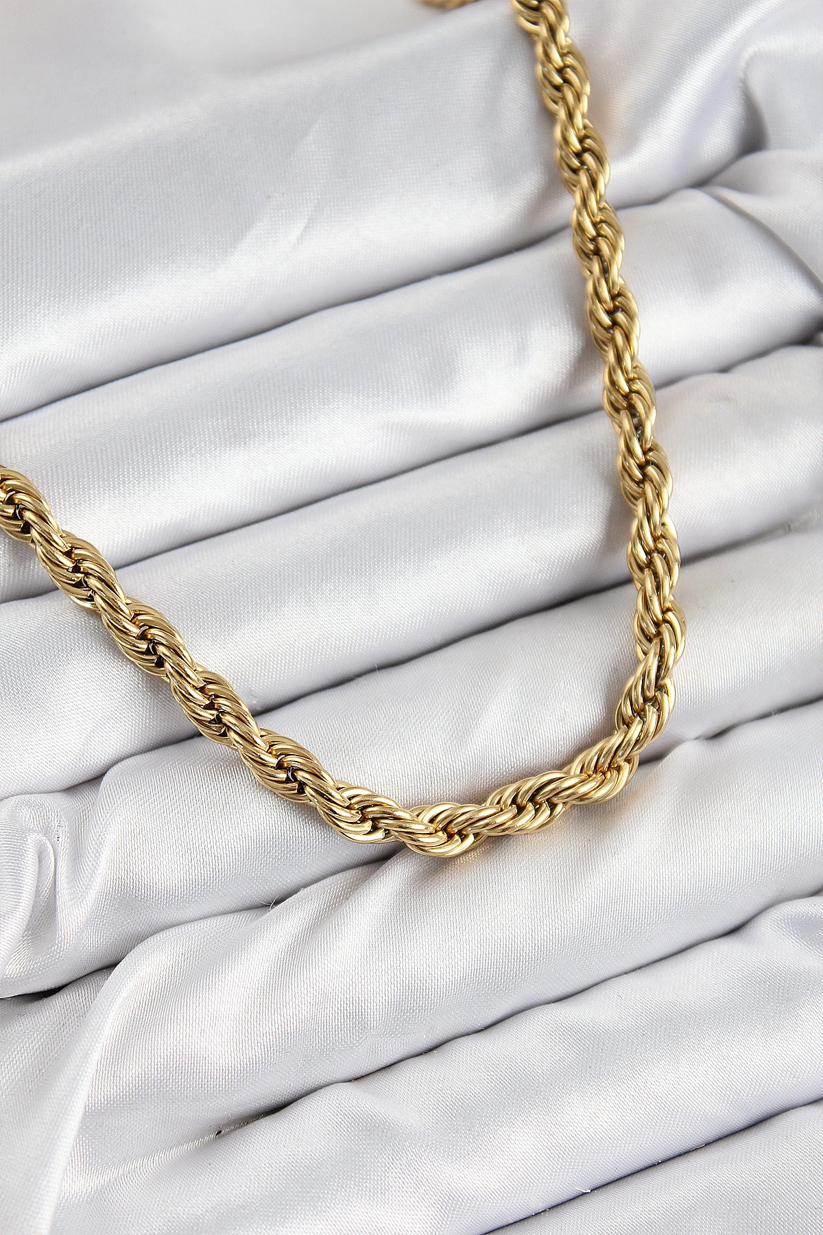 316L Çelik Burgu Model Gold Renk Kadın Kolye-0