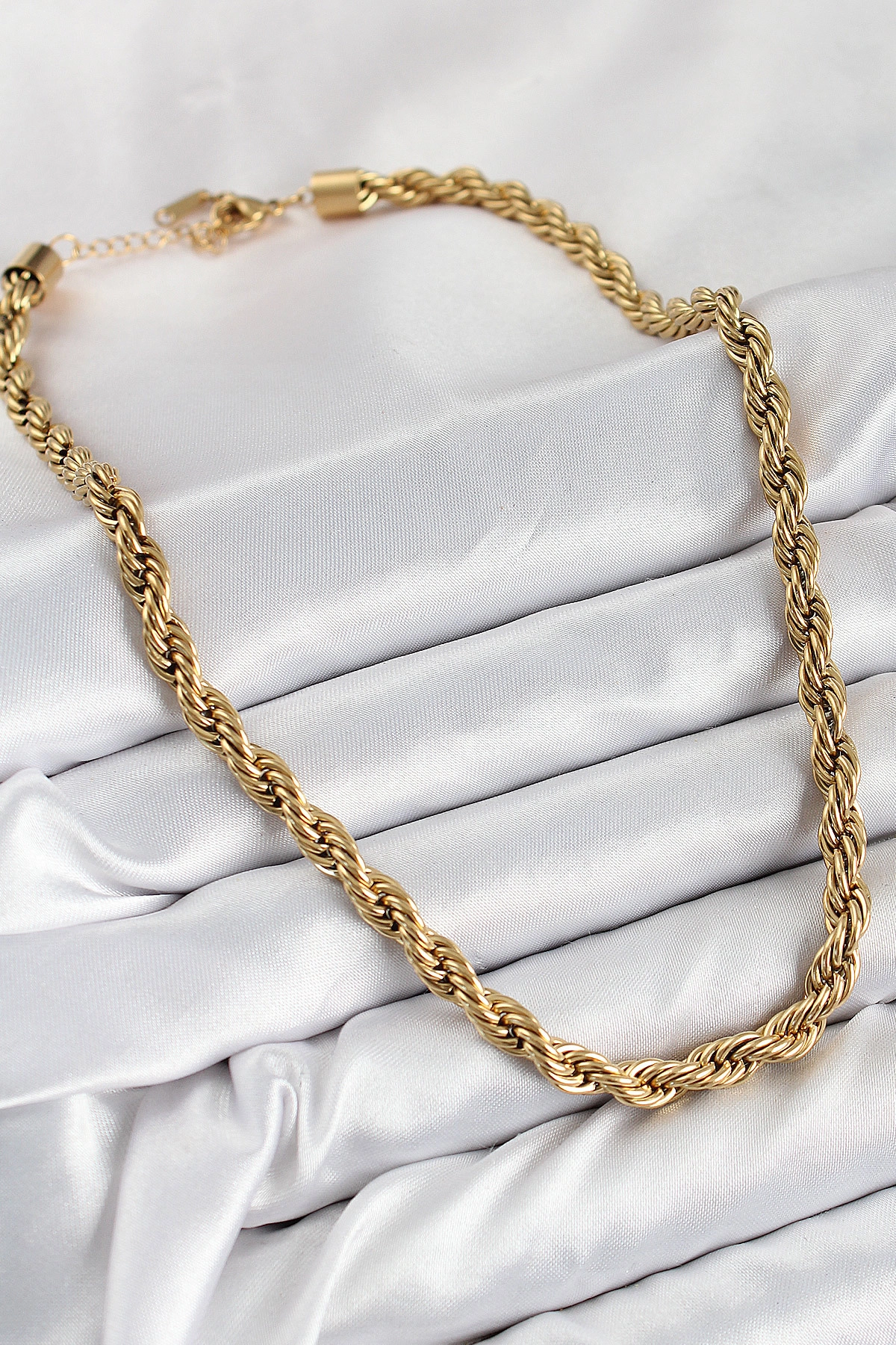 316L Çelik Burgu Model Gold Renk Kadın Kolye-1