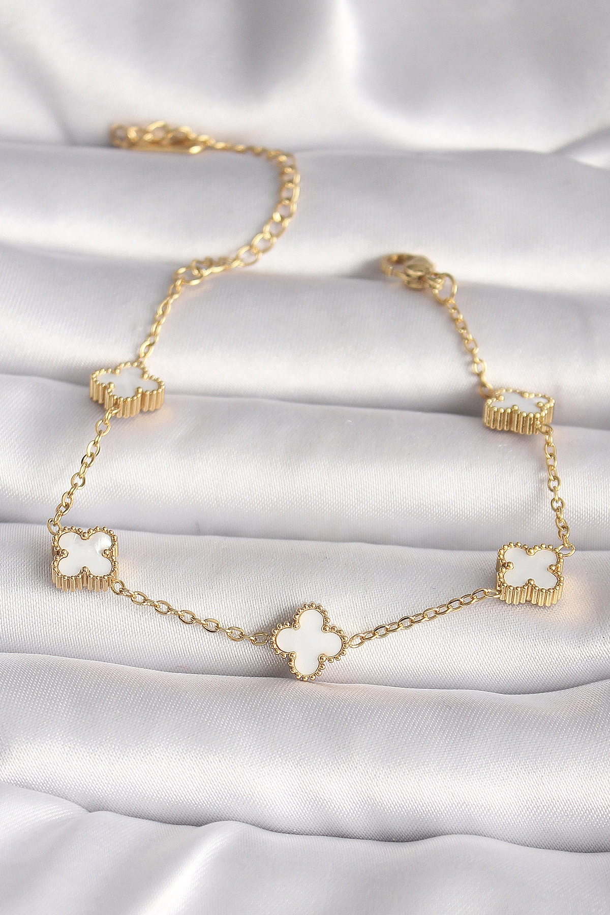 316L Çelik Gold Renk Baby Boy Yonca Model Kadın Bileklik-0