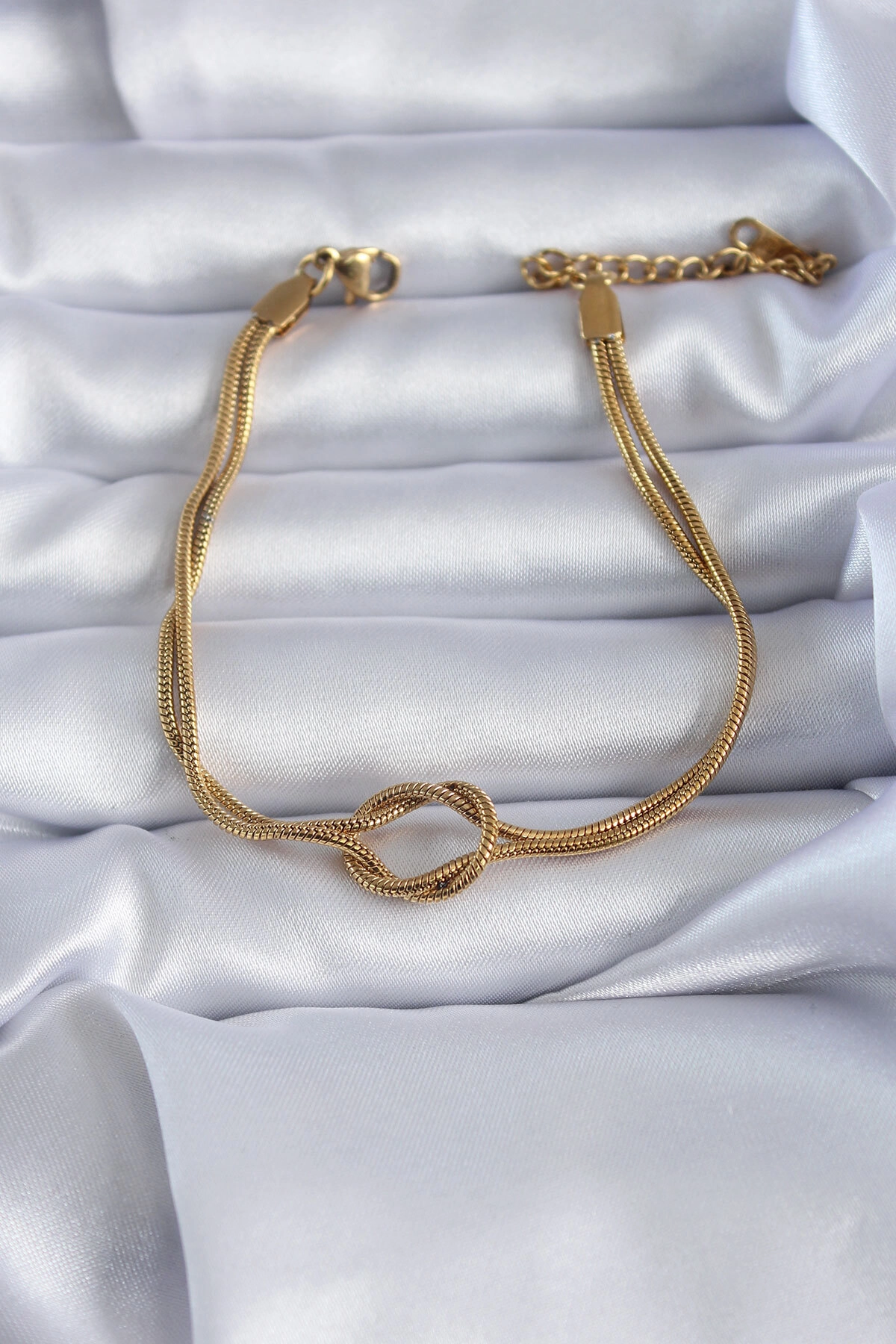 316L Çelik Gold Renk Düğüm Model Kadın Bileklik-0