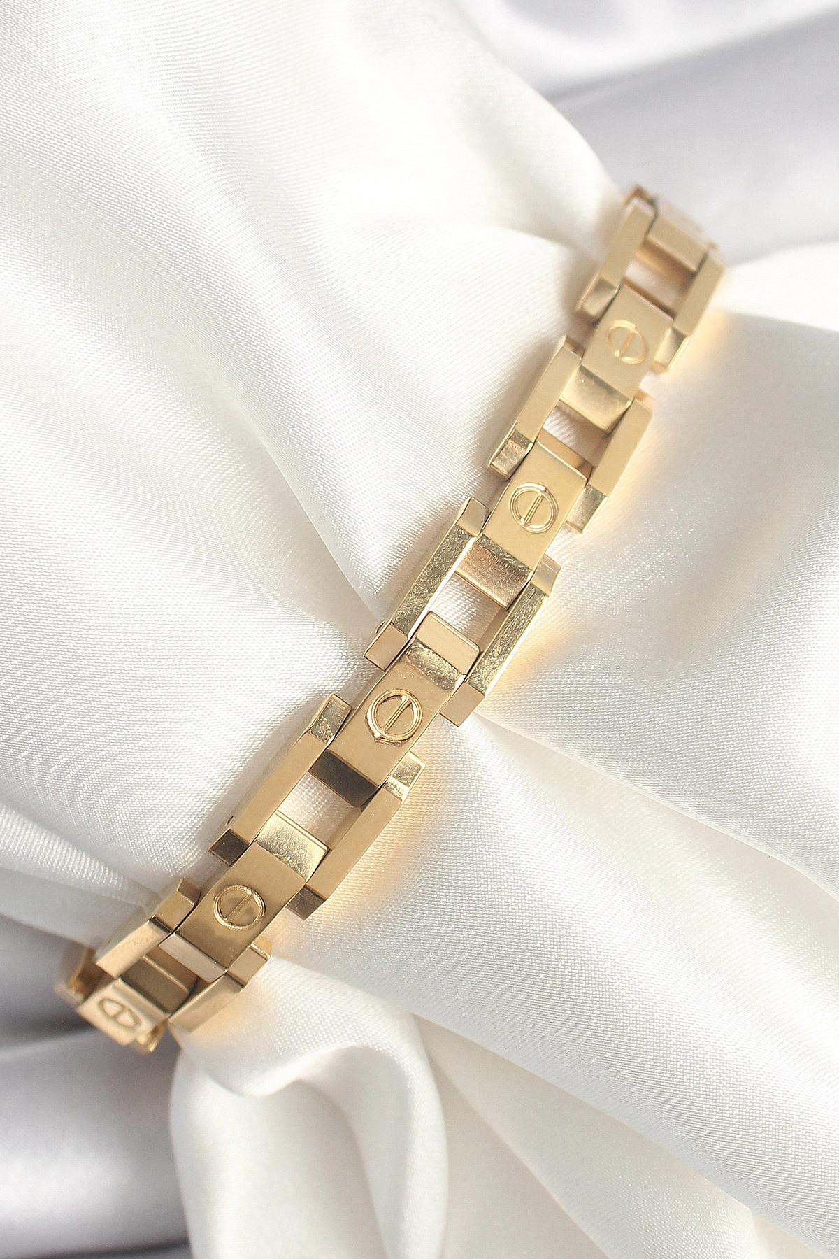 316L Çelik Gold Renk Unisex Bileklik-0