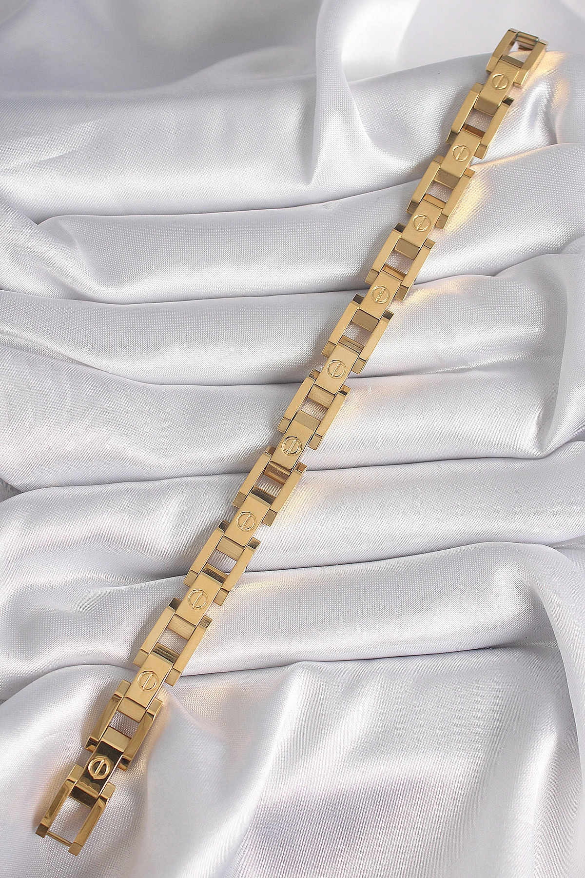 316L Çelik Gold Renk Unisex Bileklik-1