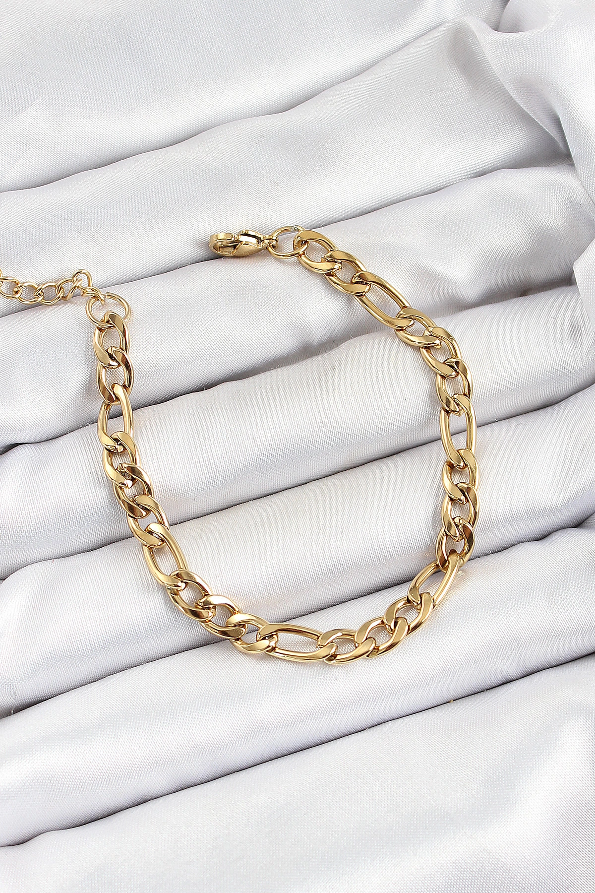 316L Çelik Gold Renk Zincir Erkek Bileklik-0