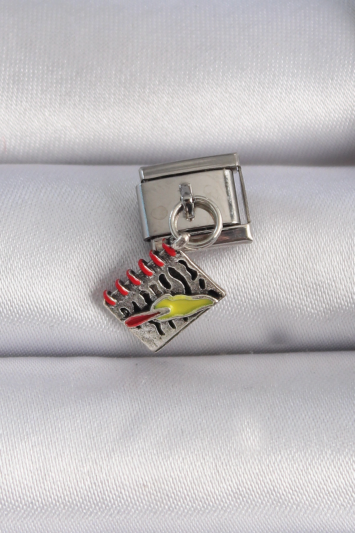 316L Çelik Gümüş Renk Sallantı Defter Figür Nomination Charm-0