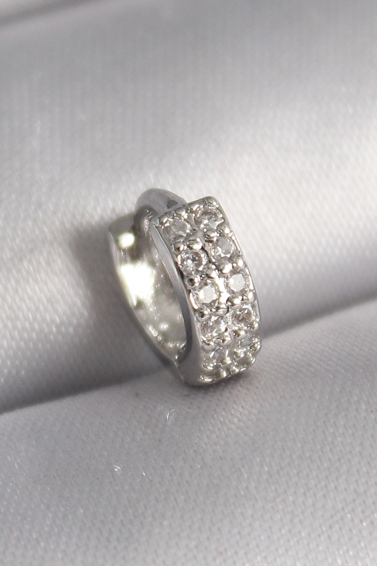 316L Çelik Gümüş Renk Zirkon Taşlı Tragus Piercing-0