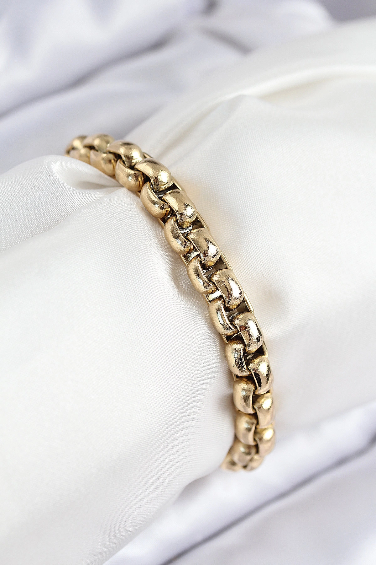 316L Çelik Halat Zincir Model Gold Renk Kadın Bileklik-0