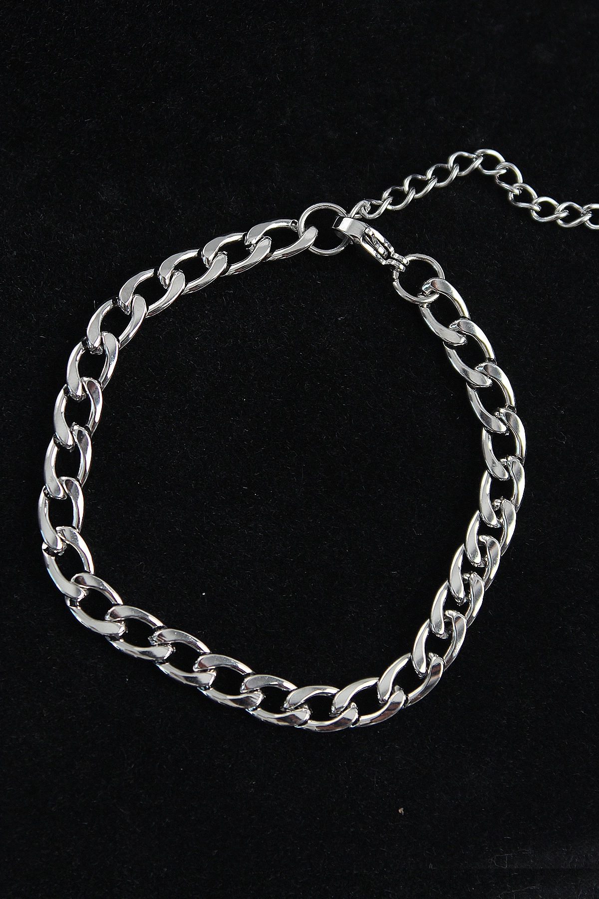 316L Çelik Kalın Klasik Model Gümüş Renk Erkek Bileklik-0