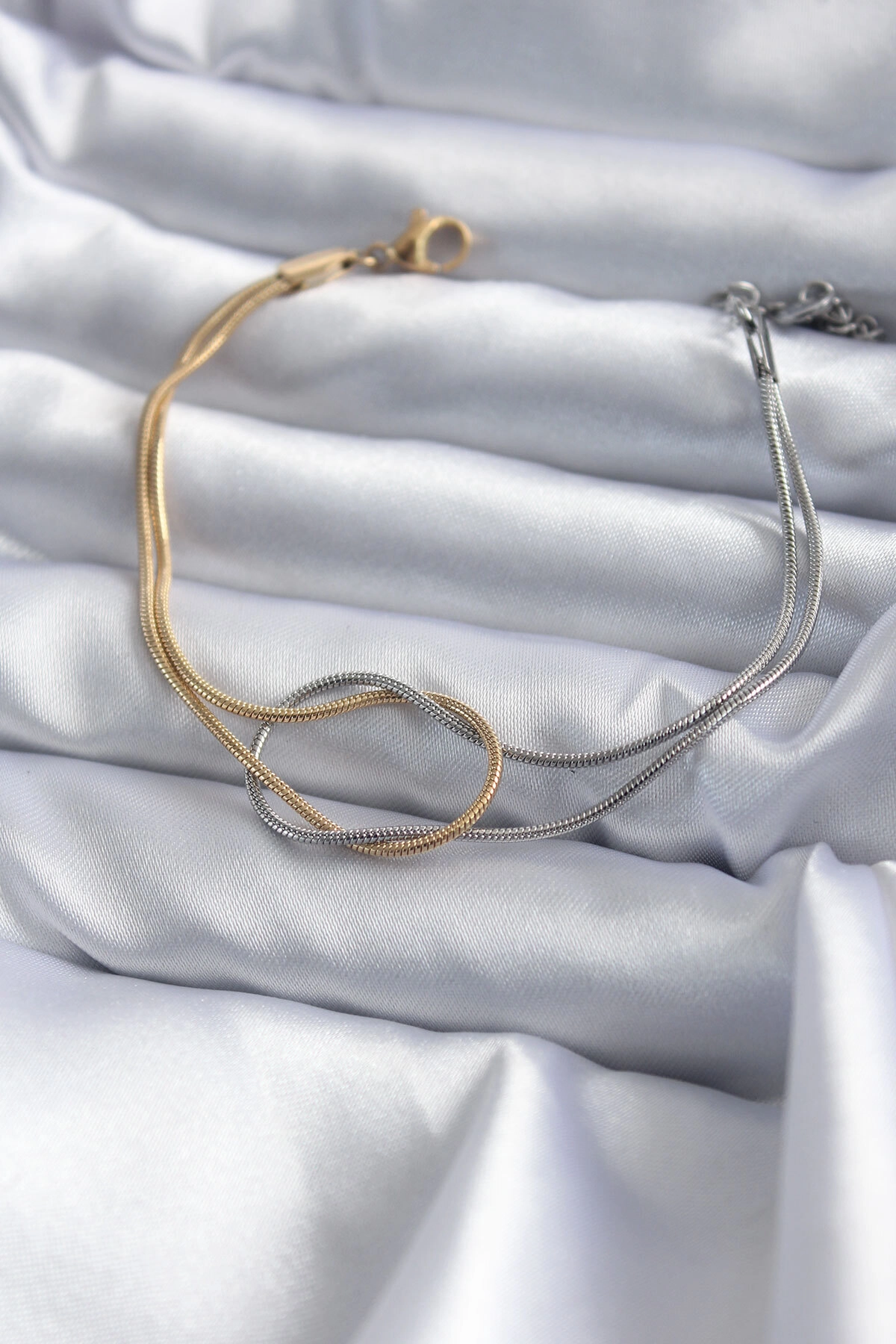 316L Çelik Mix Renk Düğüm Model Kadın Bileklik-0