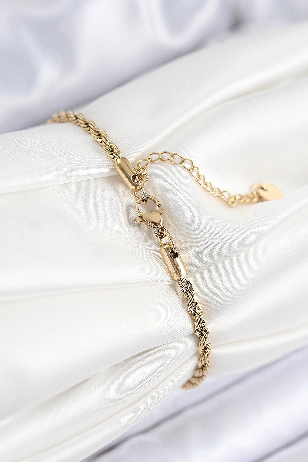 316L Çelik Nazar Boncuğu Detaylı Yaşam Çiçeği Model Gold Renk Kadın Bileklik-1