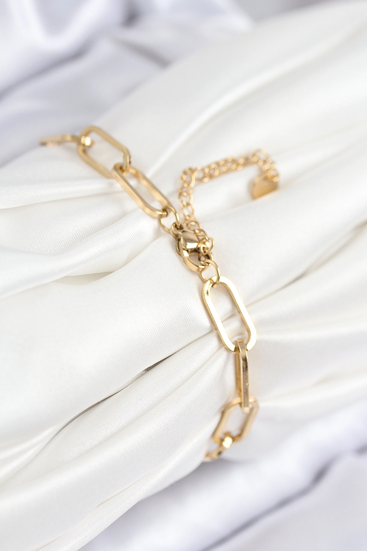 316L Çelik Nazar Boncuğu Ve Zirkon Taşlı Kalp Model Gold Renk Kadın Bileklik-1