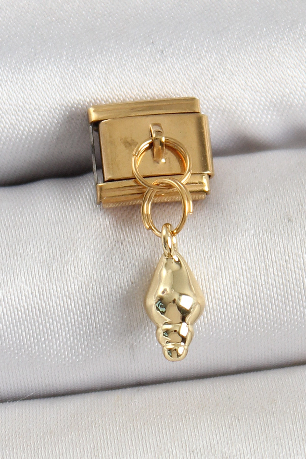 316L Çelik Sallantılı Deniz Kabuğu Model Gold Renk Nomination Charm-0