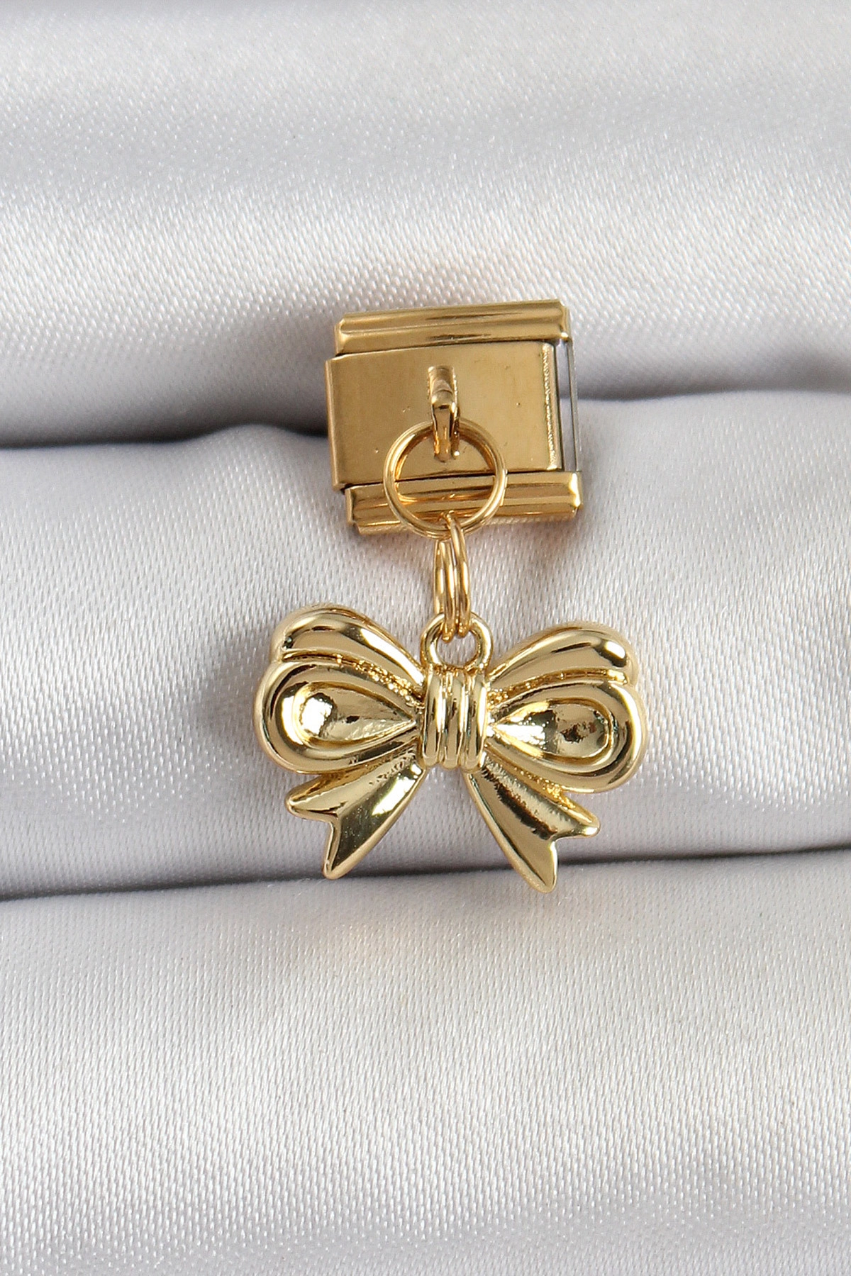 316L Çelik Sallantılı Fiyonk Model Gold Renk Nomination Charm-0
