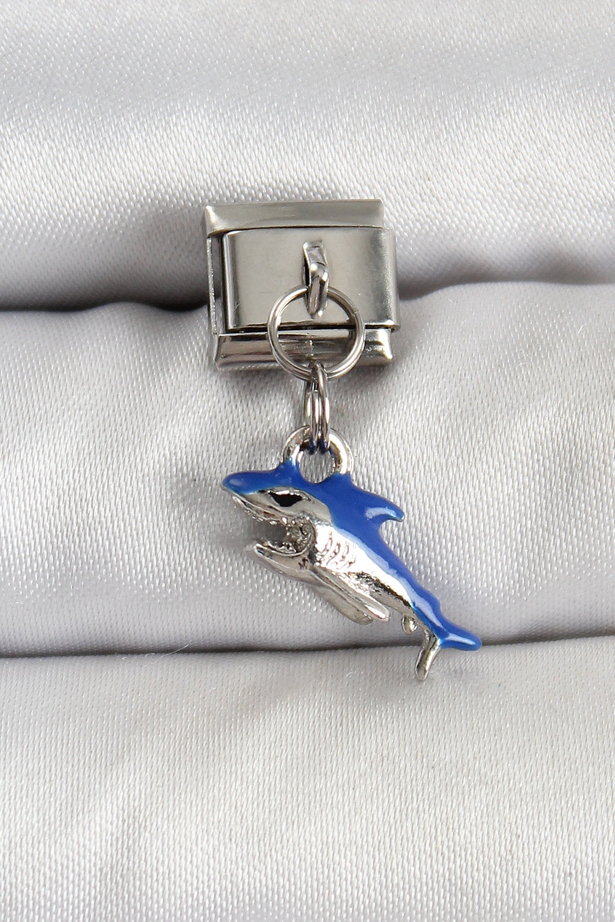 316L Çelik Sallantılı Köpekbalığı Model Gümüş Renk Nomination Charm-0