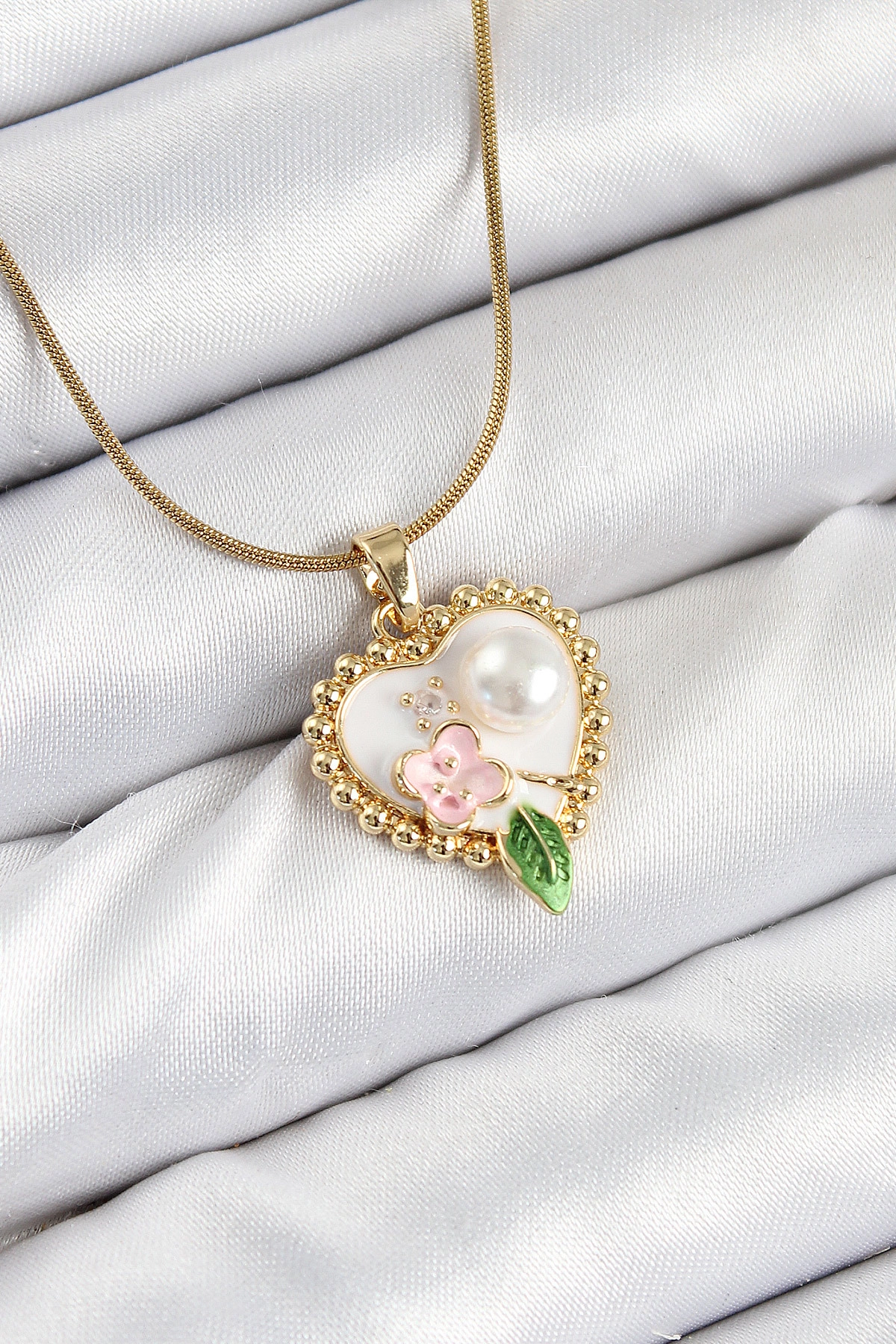 316L Çelik Sanatsal Portre Model Gold Renk Kadın Kolye-0