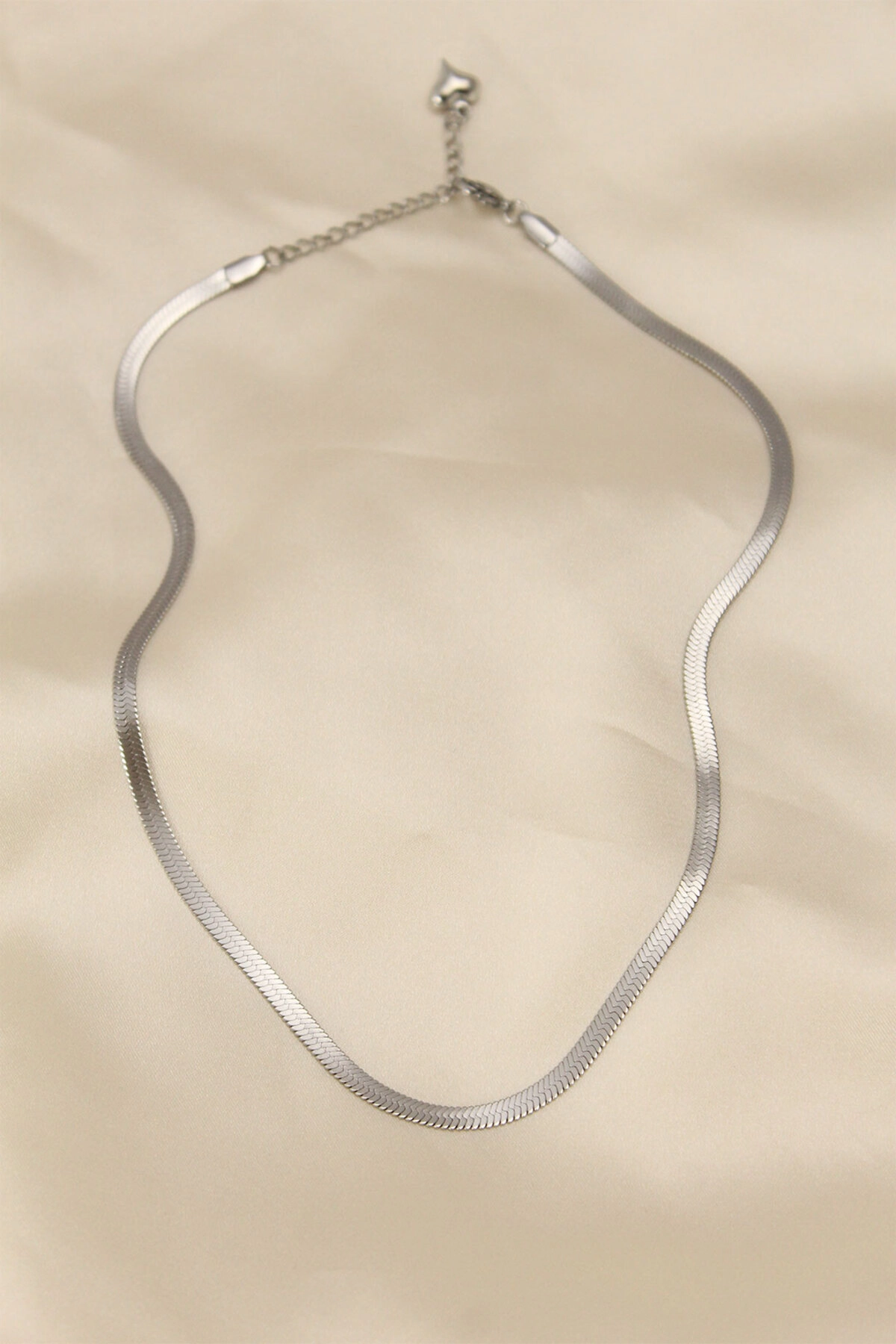 316L Çelik Silver Renk 45 cm İtalyan Zincir Model Kadın Kolye-0