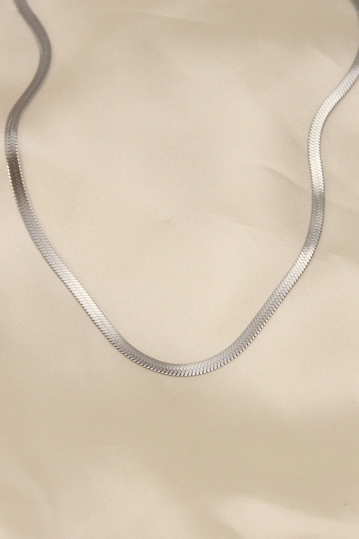 316L Çelik Silver Renk 45 cm İtalyan Zincir Model Kadın Kolye-1