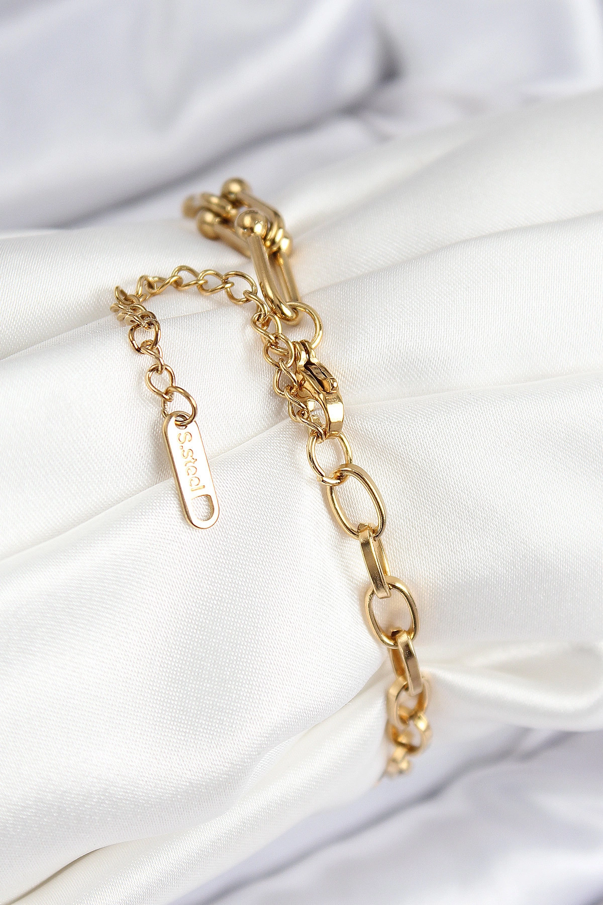 316L Çelik Tifany Ağaç Model Gold Renk Kadın Bileklik-1