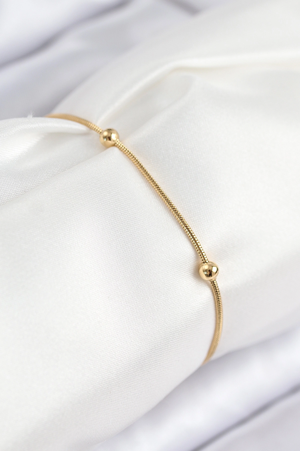 316L Çelik Topcuk Model Gold Renk Kadın Bileklik-0