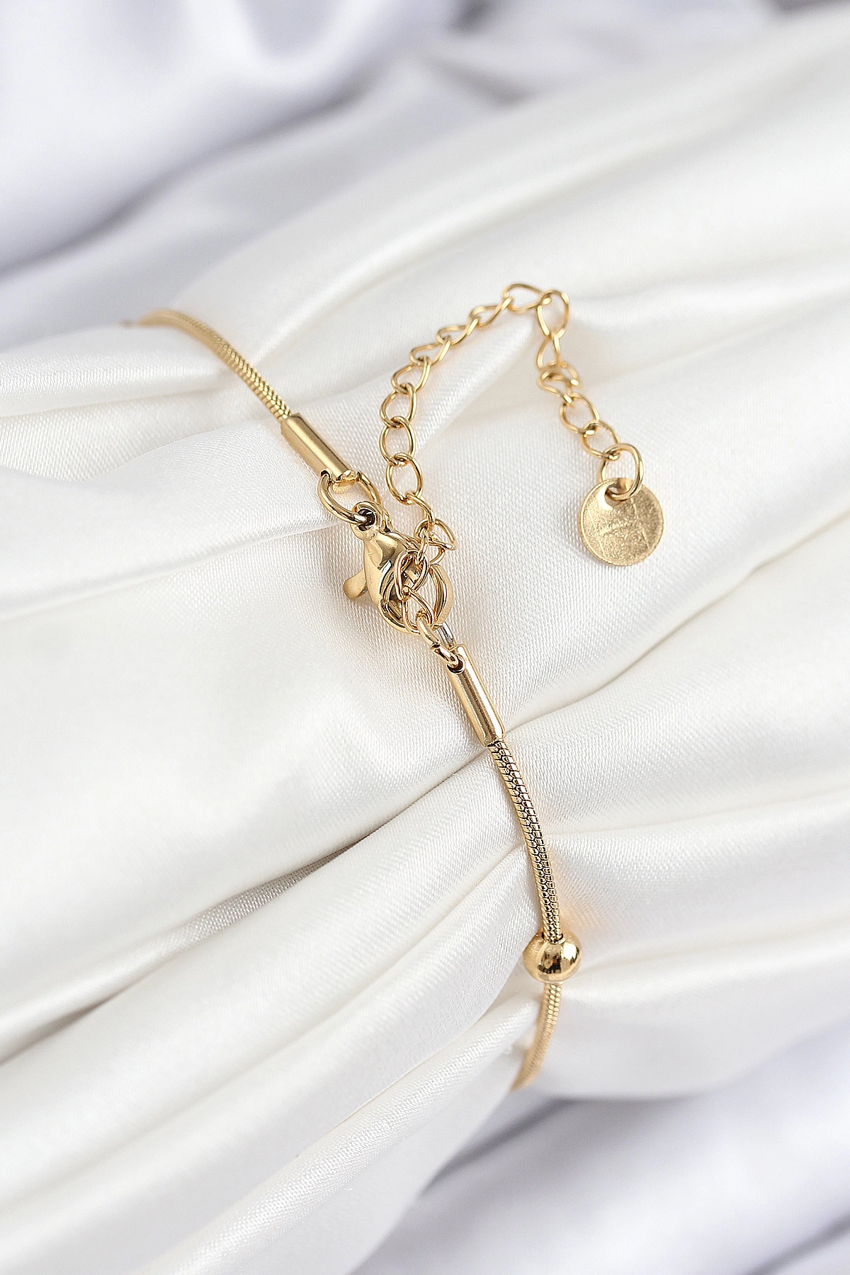 316L Çelik Topcuk Model Gold Renk Kadın Bileklik-1