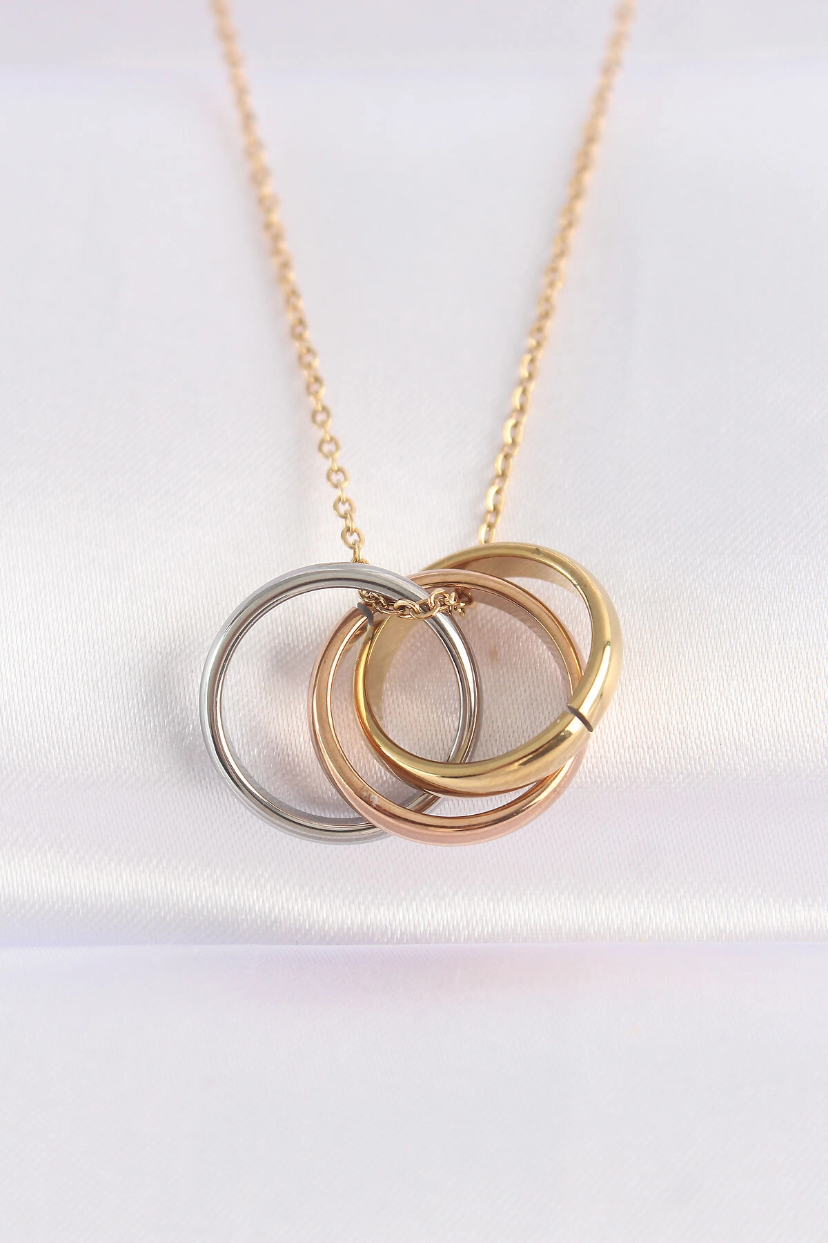 316L Çelik Zincir Çoklu Renk Model Kolye-0