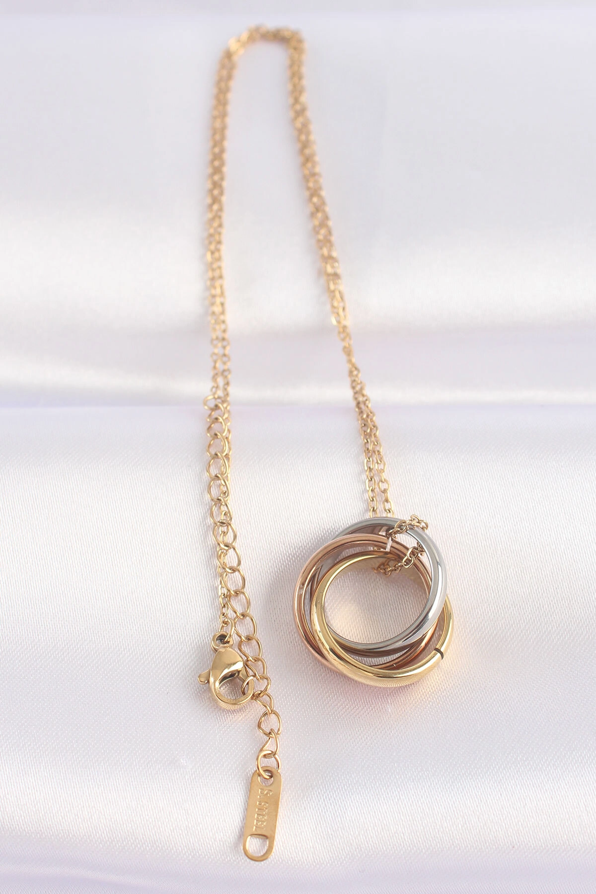 316L Çelik Zincir Çoklu Renk Model Kolye-1