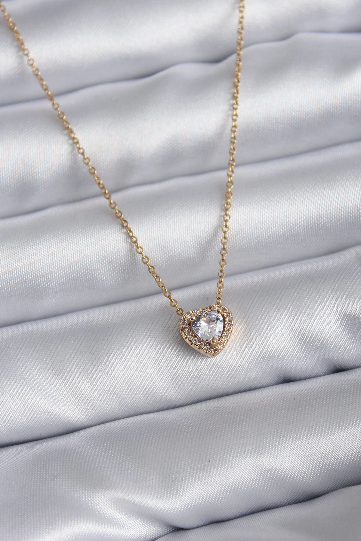 316L Çelik Zincir Gold Renk Charm Kadın Kolye-0