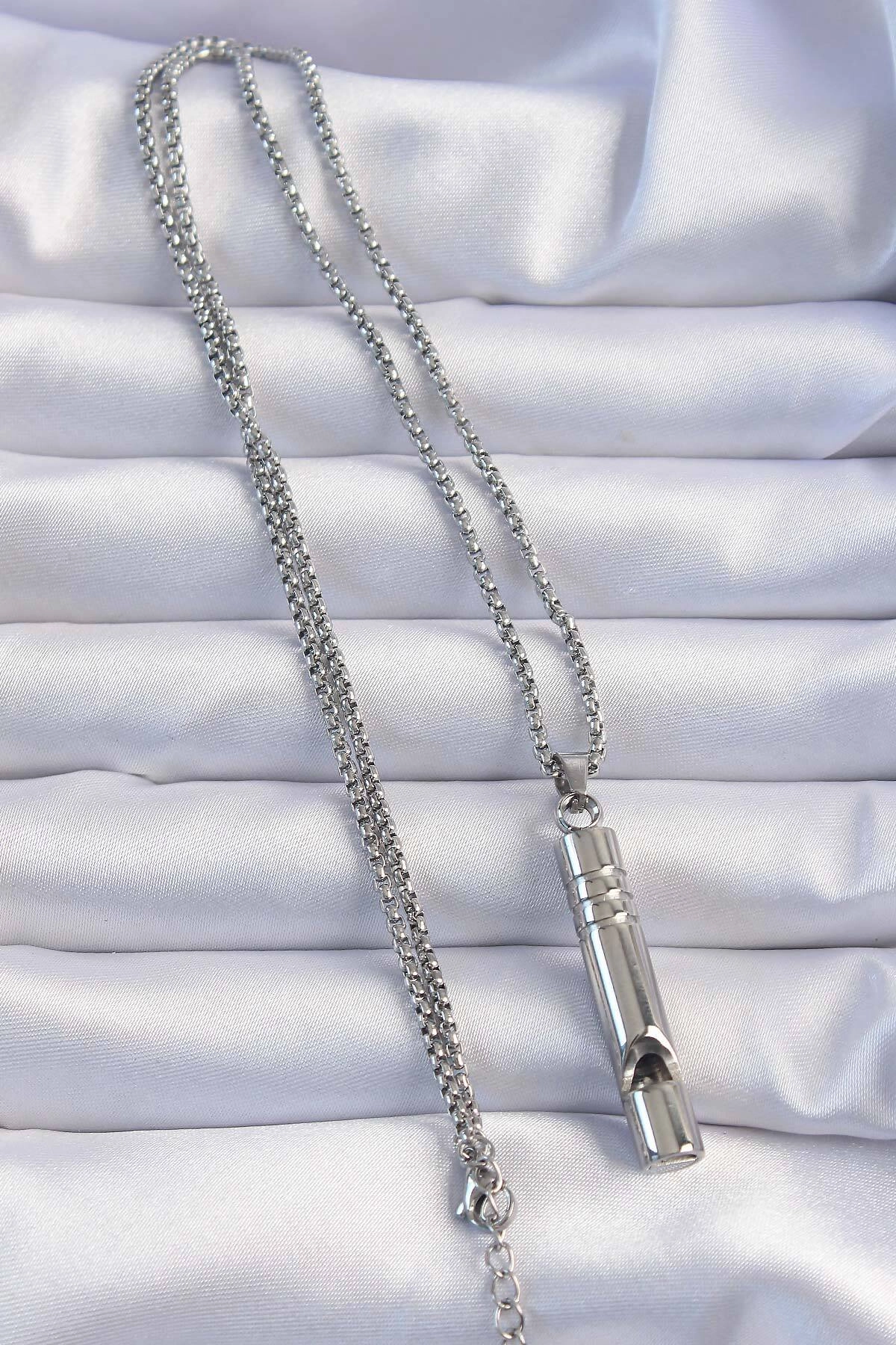 Acil Durum Düdüğü 316L Çelik Kararma Yapmaz Yüksek Desibel Kolye Unisex-1