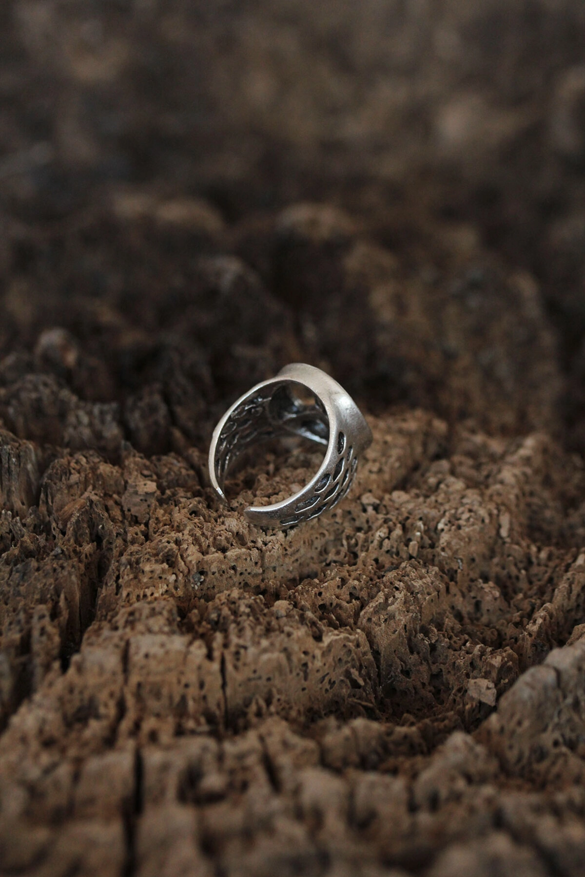 Barış İşareti Tasarımlı Ayarlamalı Erkek Yüzük-1