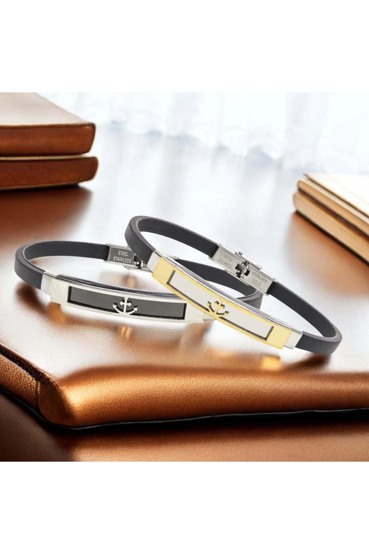 Çapa Desenli Çelik Bileklik-4