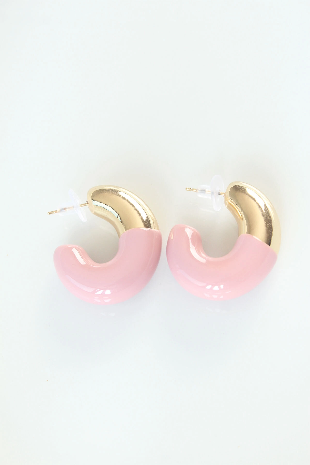 CCB Gül Kurusu Gold Çift Renk Küpe-1