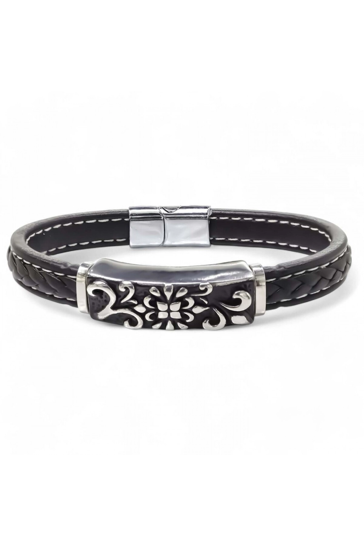 Çelik Ve Deri Bileklik-0