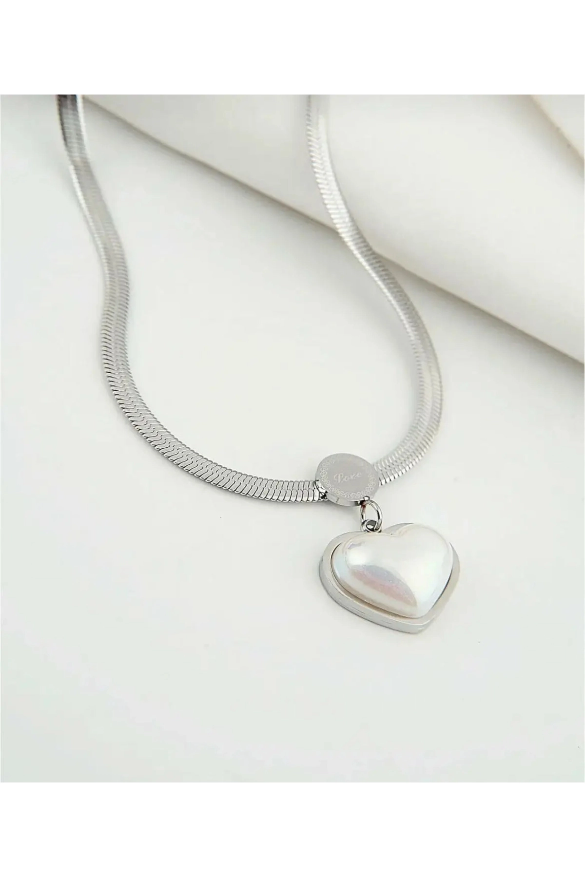 Çelik Venedik Kalp Kolye Küpe Silver Set | 316l Çelik - Kararmaz | Hediye Kadın-4