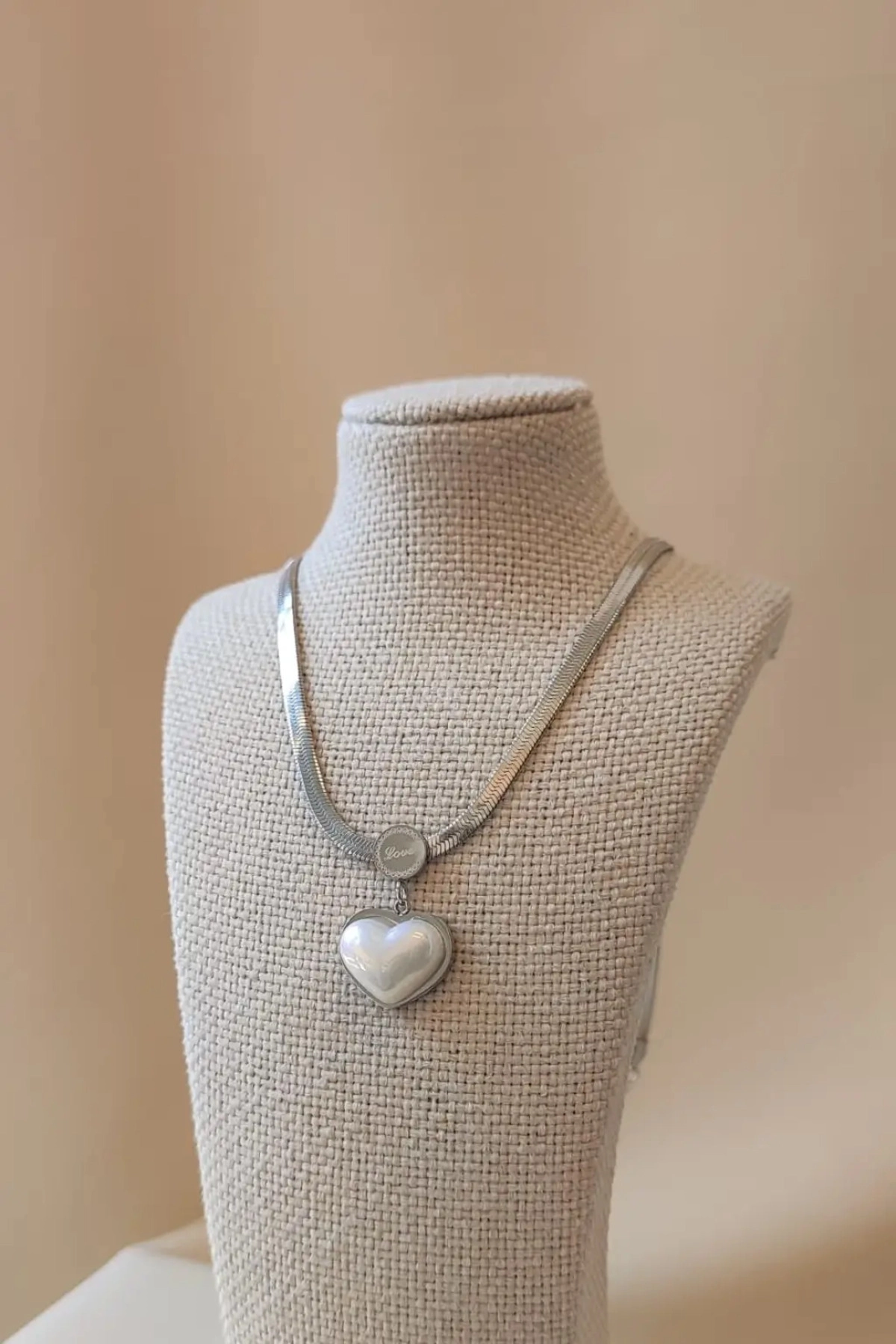 Çelik Venedik Kalp Kolye Küpe Silver Set | 316l Çelik - Kararmaz | Hediye Kadın-5