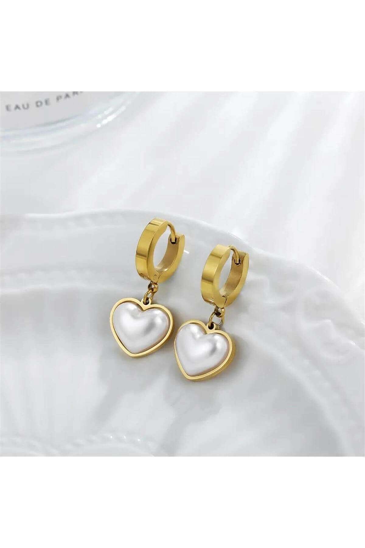 Çelik Venedik Kalp Küpe Gold | 316l Çelik - Kararmaz | Hediye Kadın-1