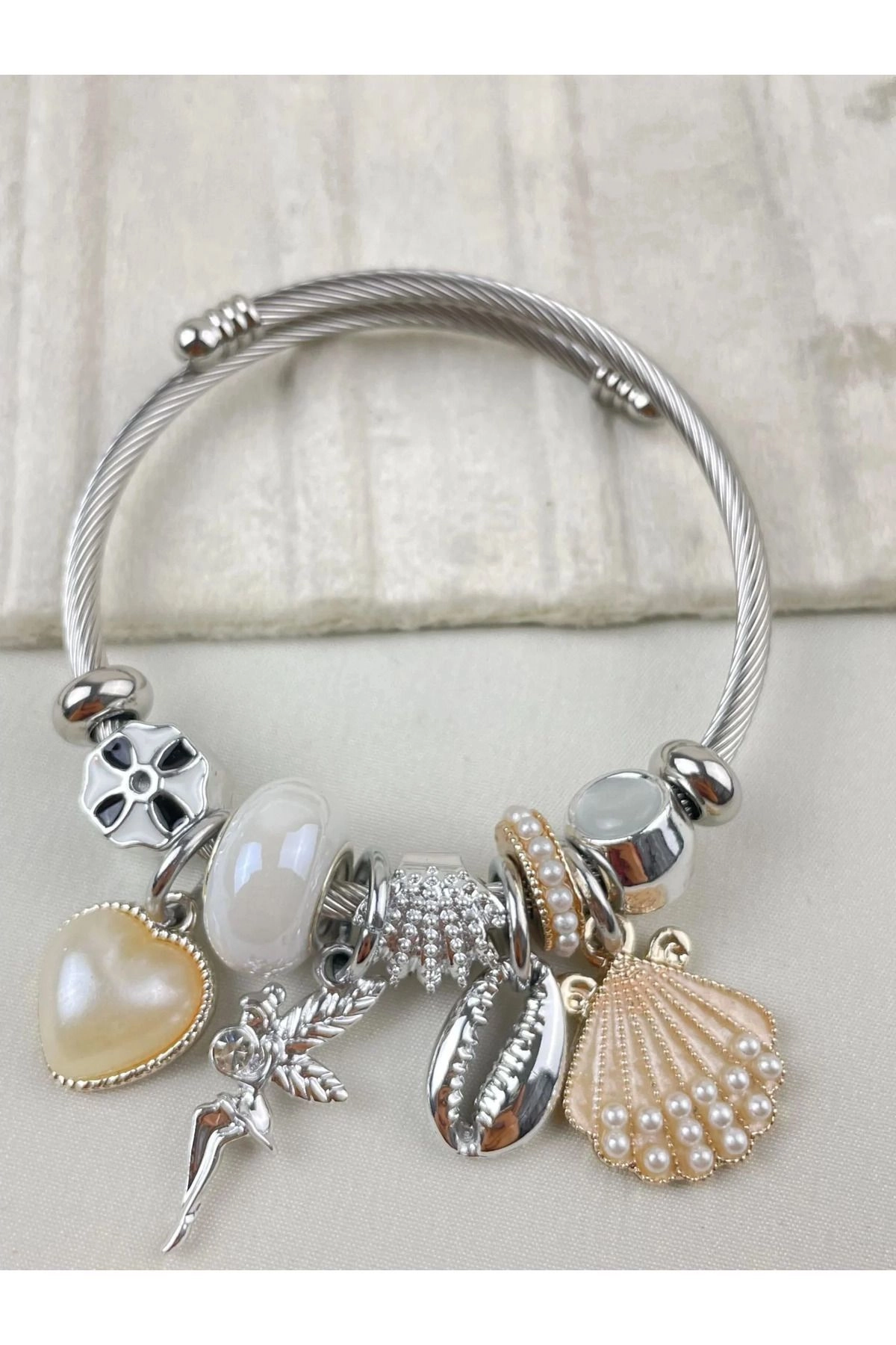 Charm Bileklik Çelik Silver | 316l Çelik - Kararmaz | Hediye Kadın-2