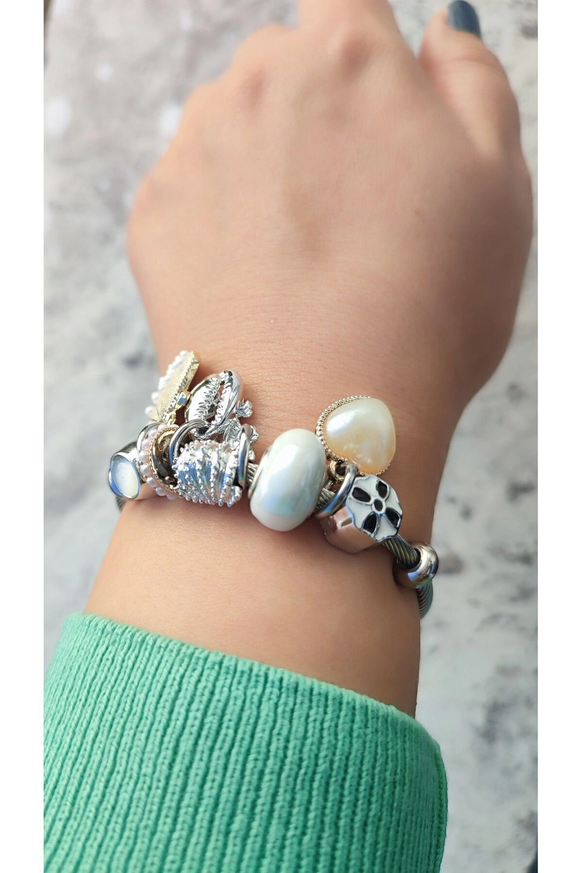 Charm Bileklik Çelik Silver | 316l Çelik - Kararmaz | Hediye Kadın-4