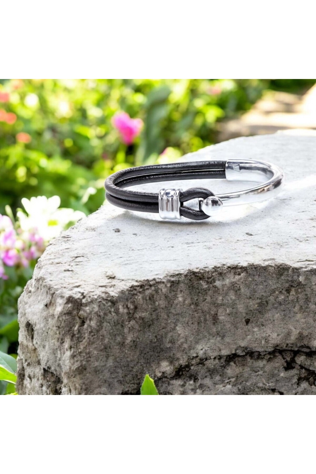 Chrome Tokalı Ve Deri Bileklik-1