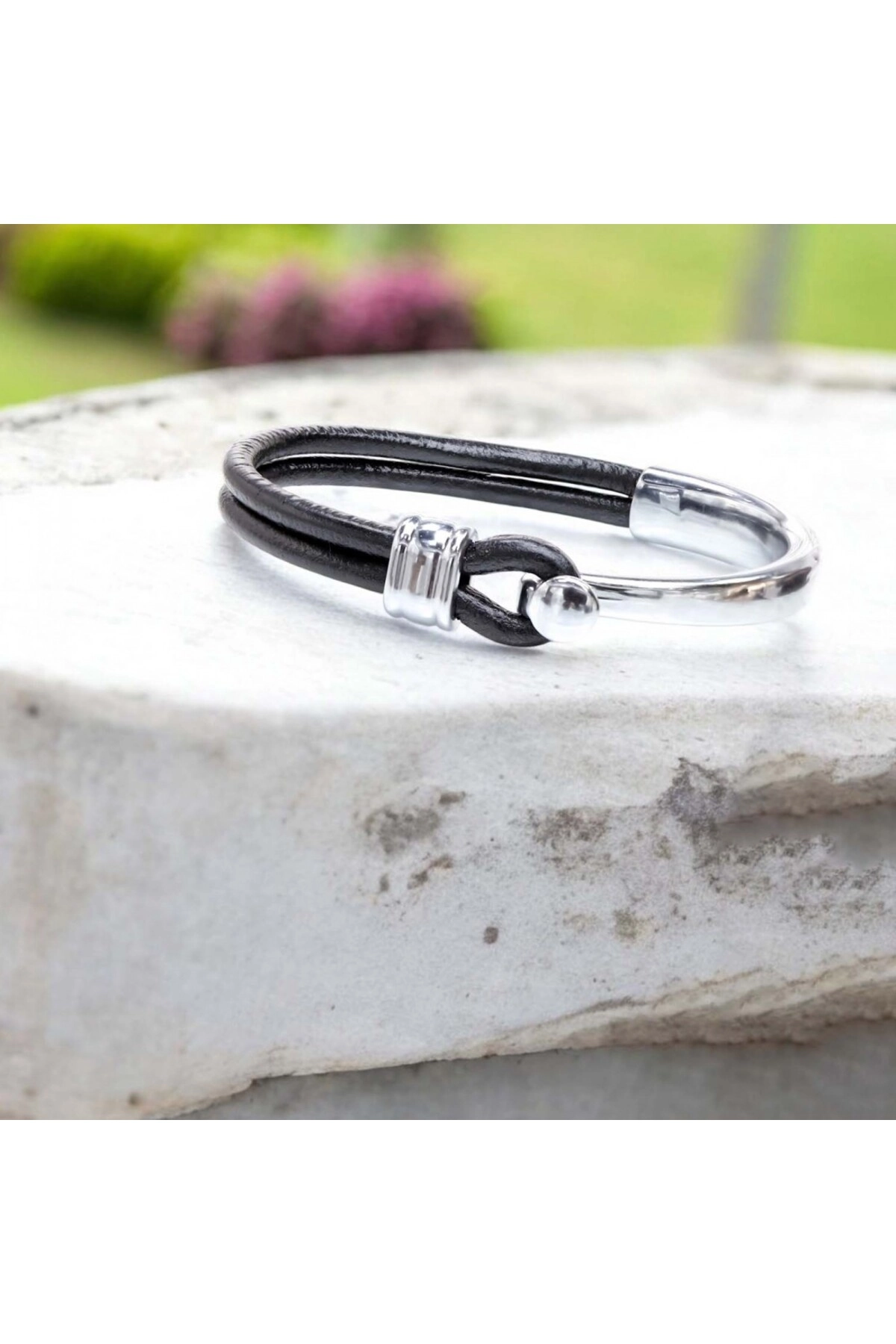 Chrome Tokalı Ve Deri Bileklik-2