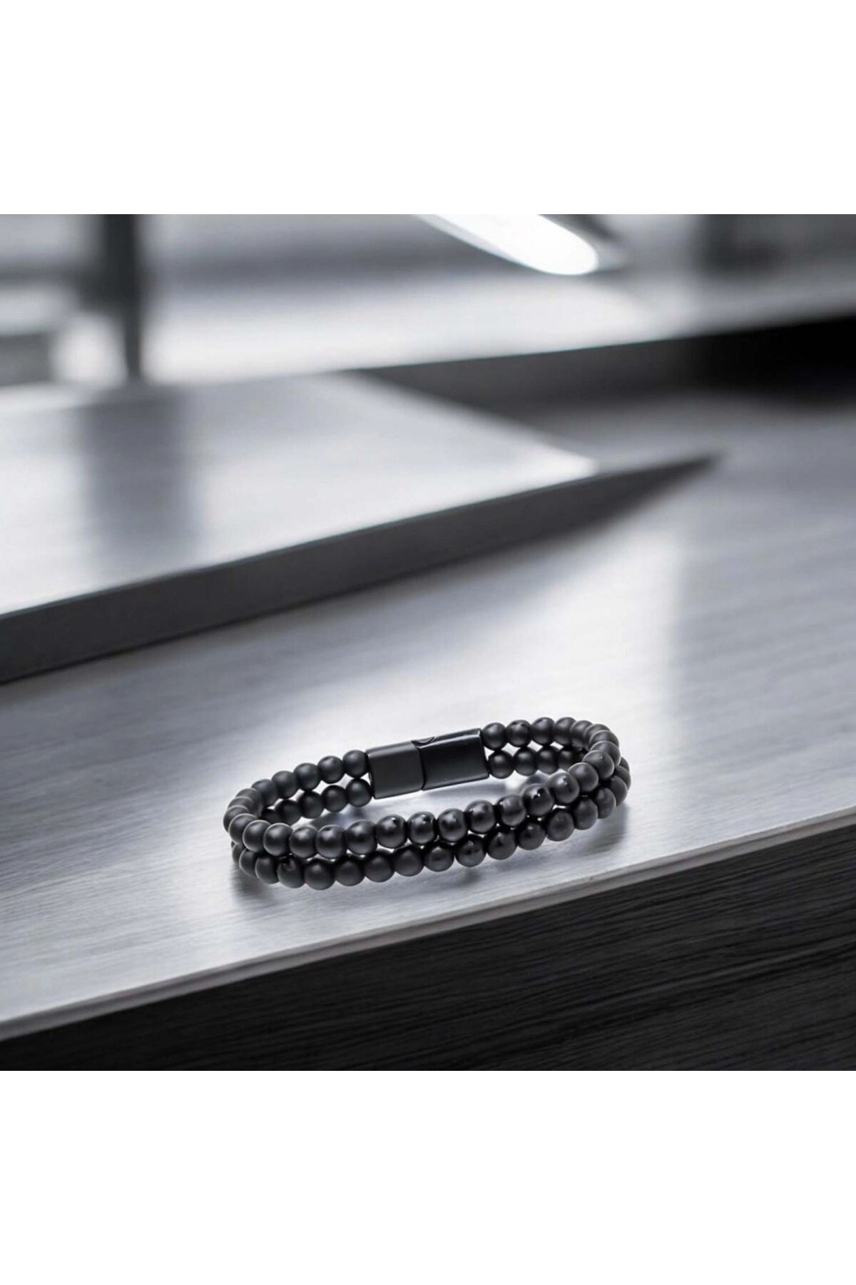 Çift Oniks Çelik Bileklik-2