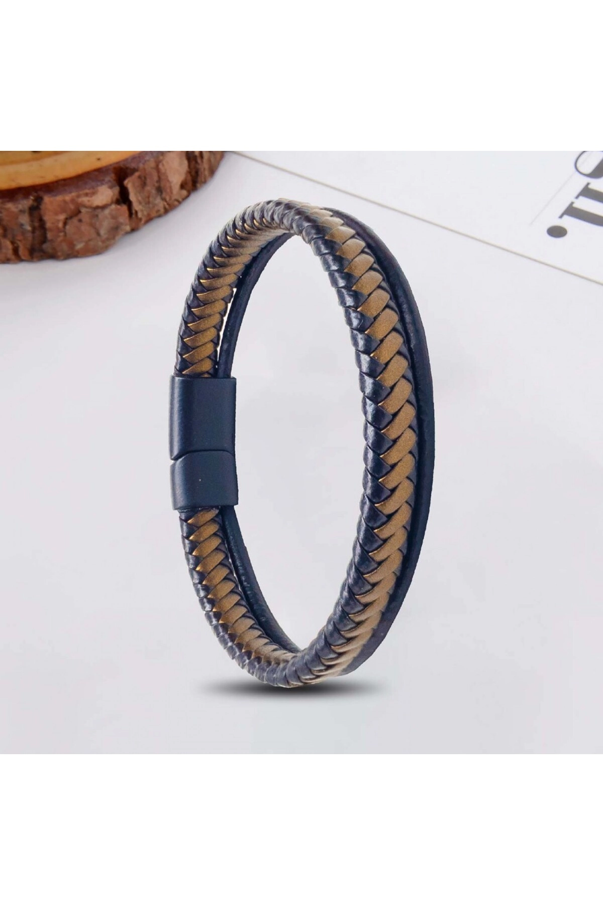 Çift Renk Çoklu Deri Bileklik-1