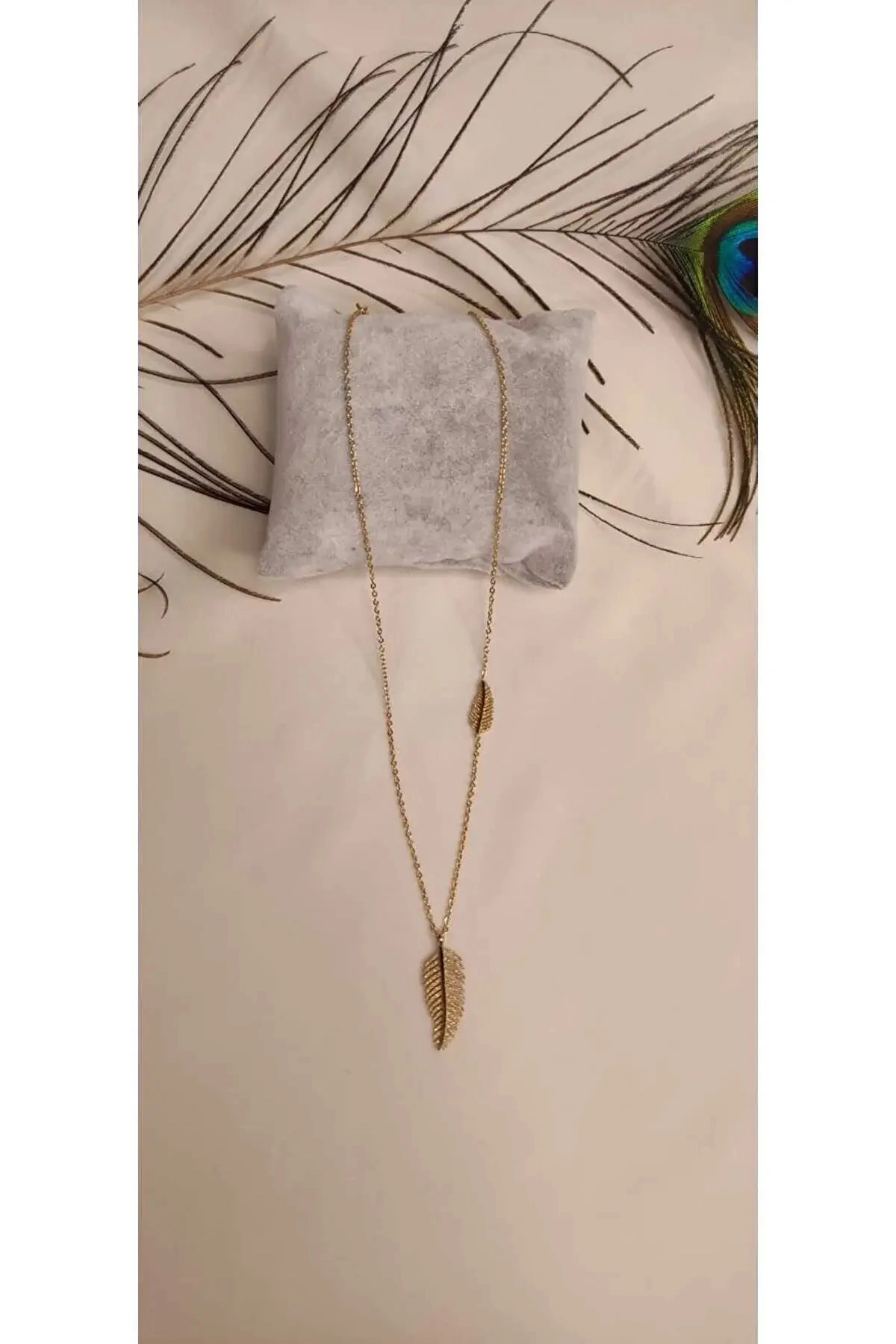 Çift Yapraklı Çelik Kolye 45 Cm | 316l Çelik - Kararmaz | Hediye Kadın-6