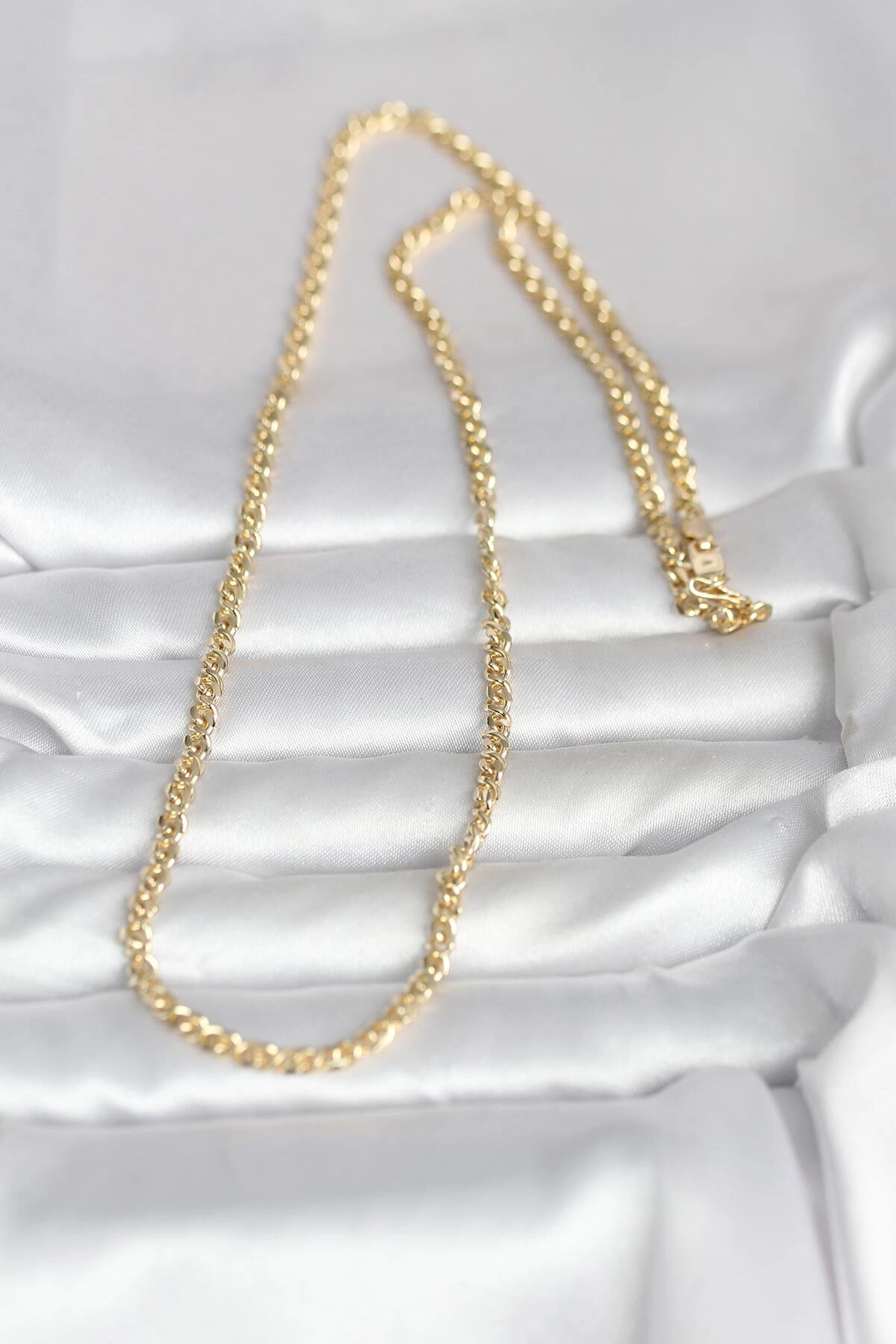 CM 14K Gold Renk Zincir Model 60 cm Kadın Kolye-1