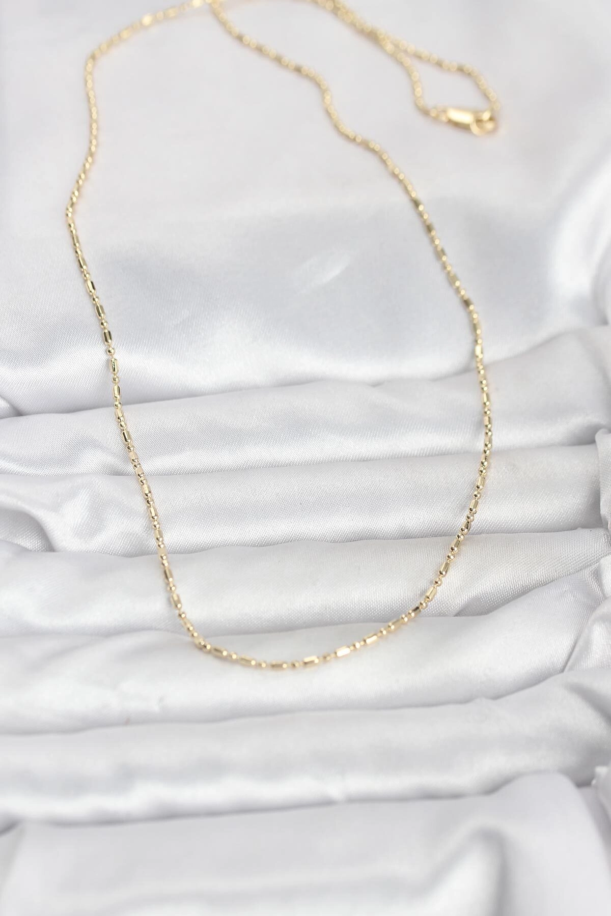 CM 14K Gold Renk Zincirli 60 cm Kadın Kolye-1