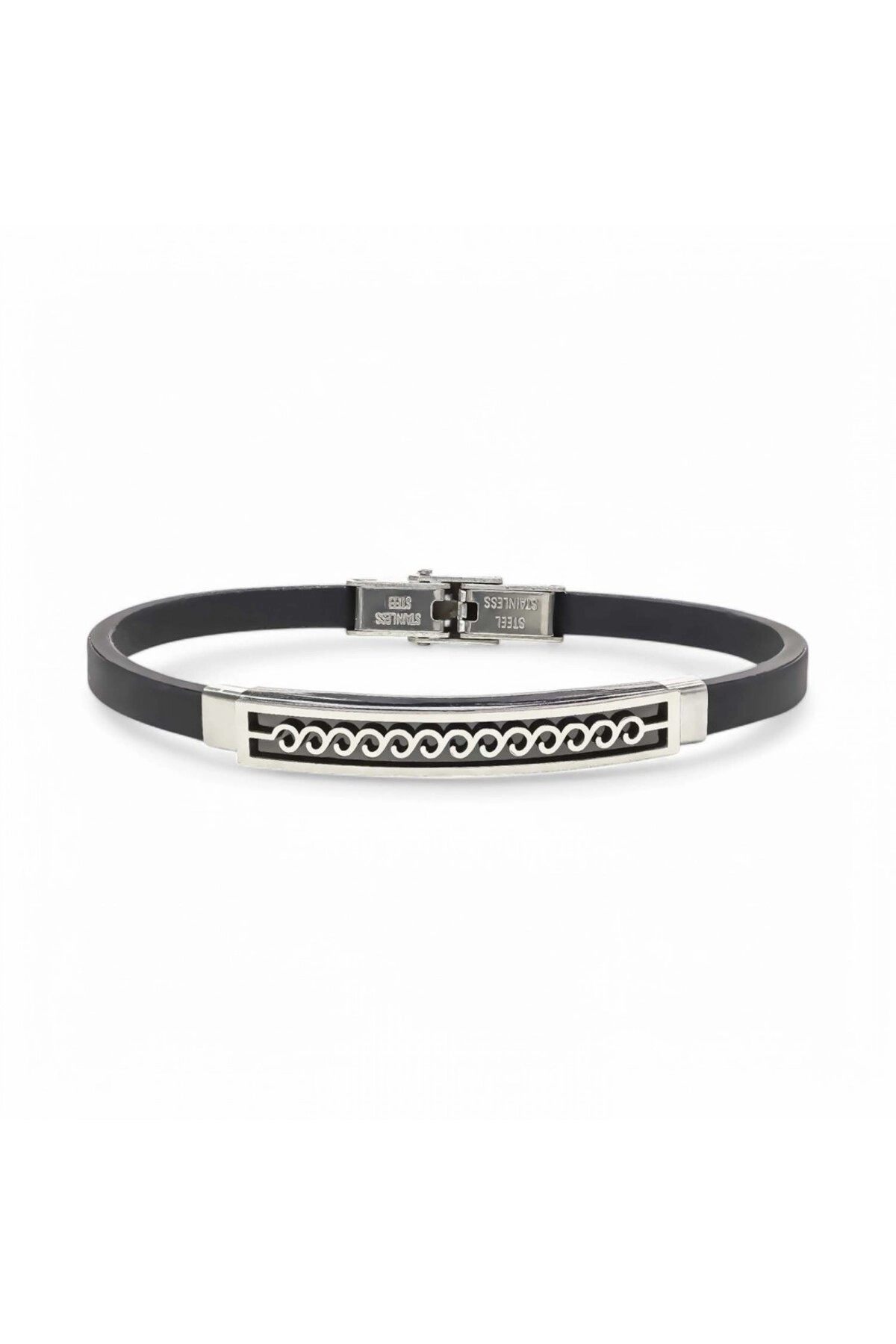 Deniz Dalgası Desenli Çelik Bileklik-2