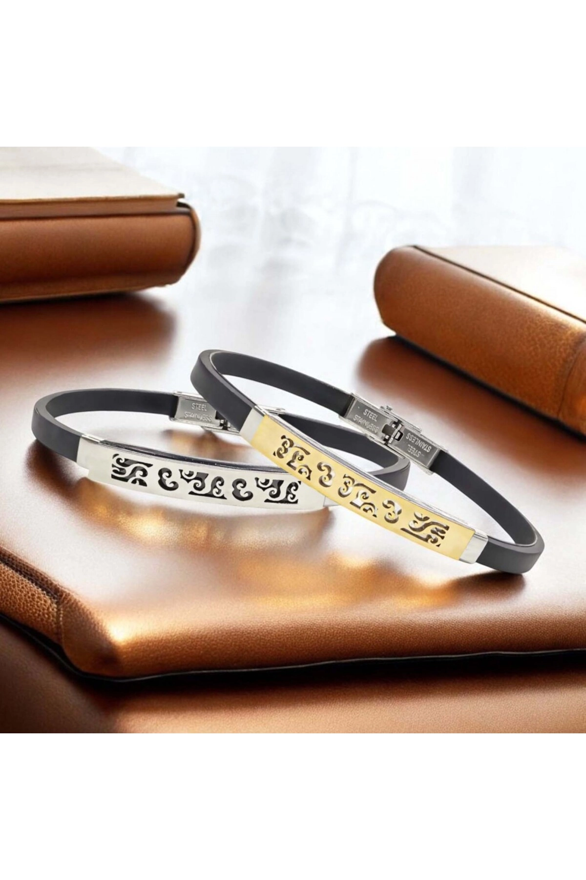 Desenli Çelik Bileklik-4