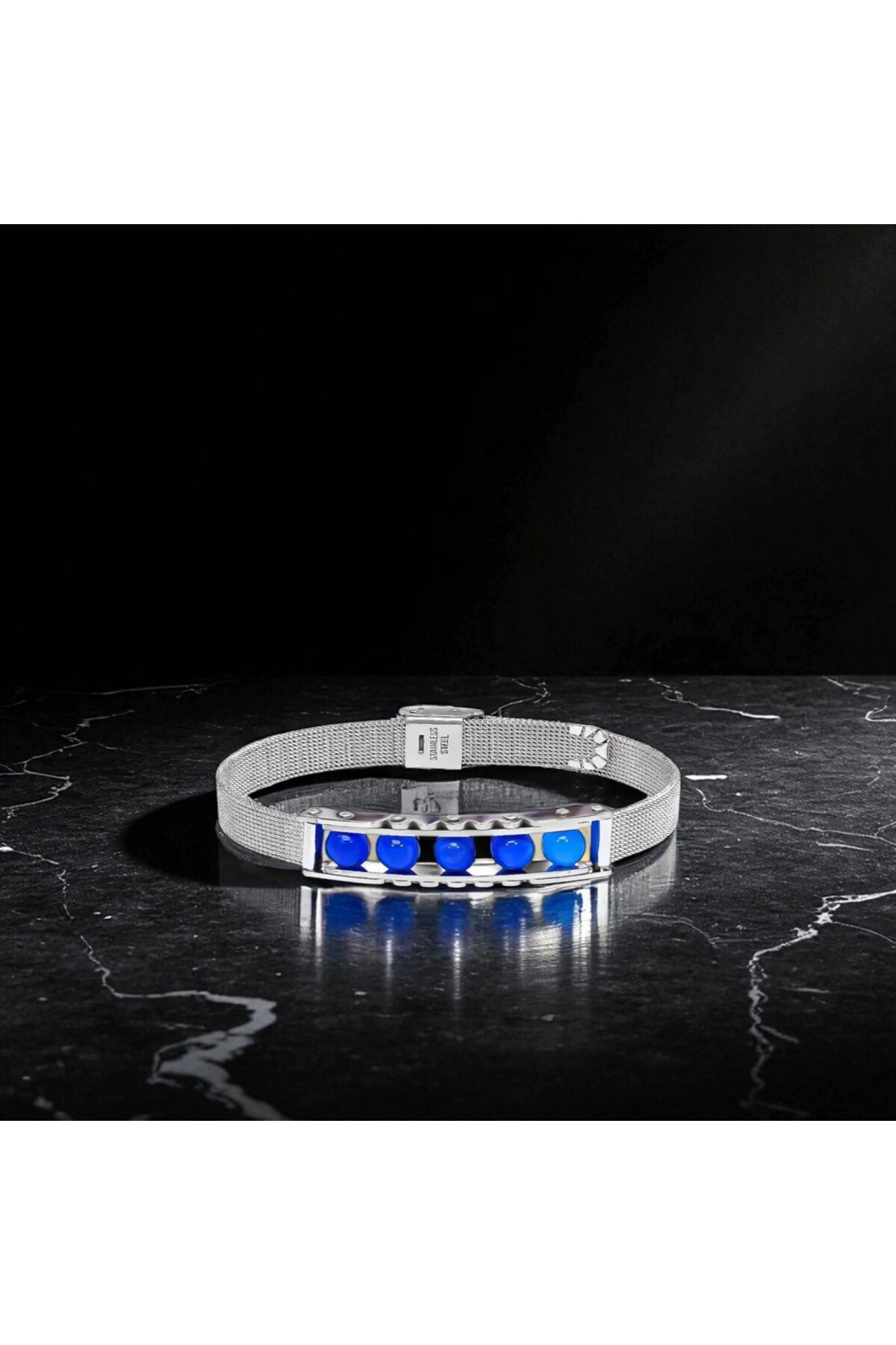 Doğal Taşlı Ve Paslanmaz Çelik Bileklik-1