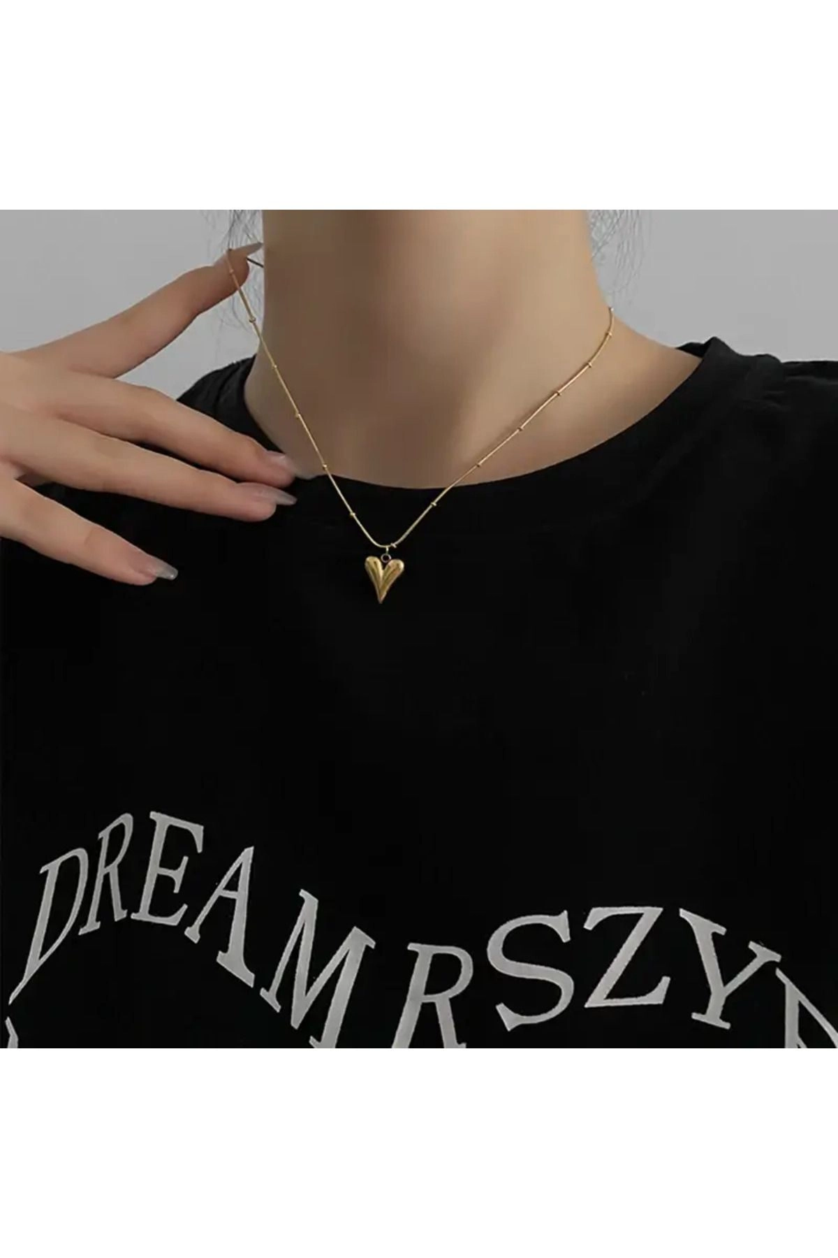 Dorikalı | Kalp Kolye | 316l Çelik - Kararmaz | Hediye Paketi-3